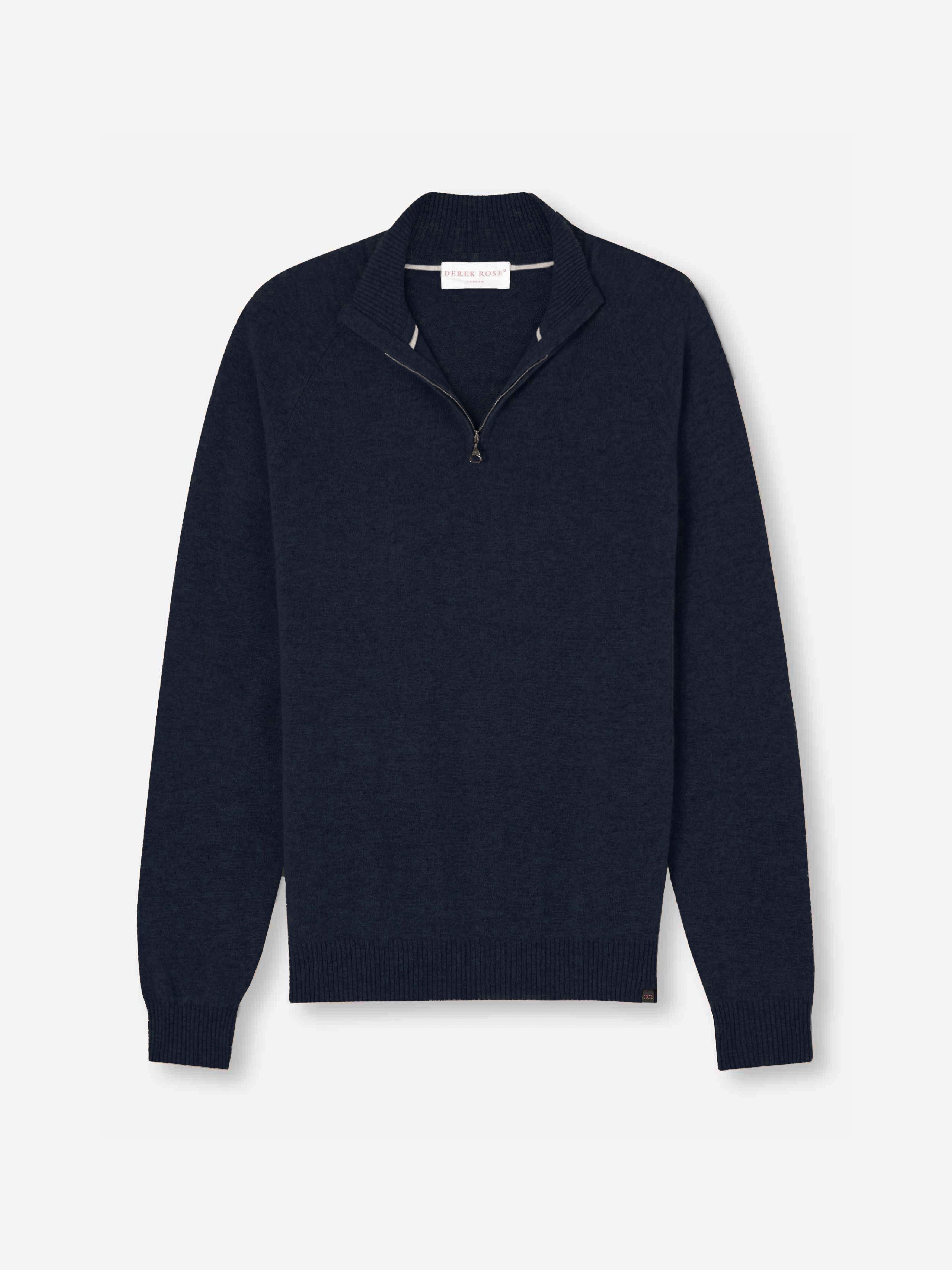 Men's Half-Zip Sweater Finley Cashmere Navy