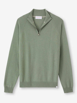 Men's Half-Zip Sweater Finley Cashmere Sage Green