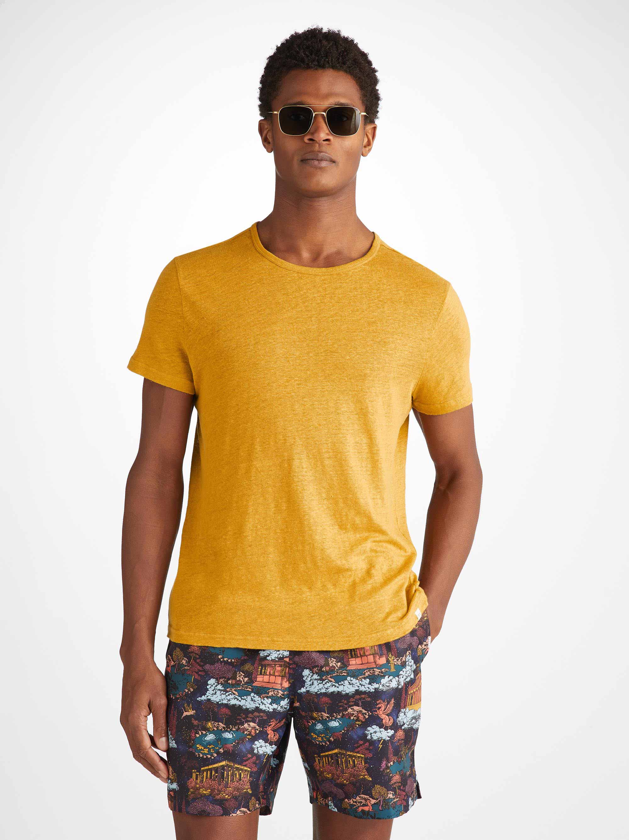 Mustard yellow t shirt mens sales