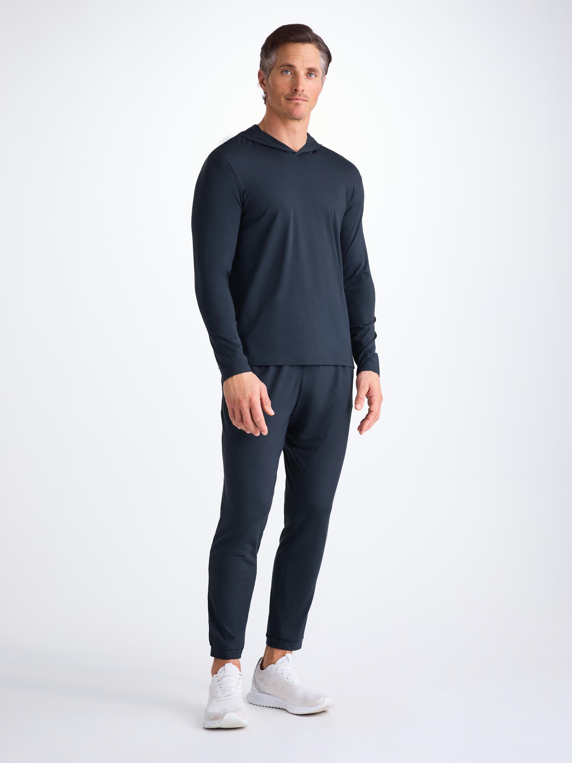 Men's Pullover Hoodie Basel Micro Modal Stretch Navy