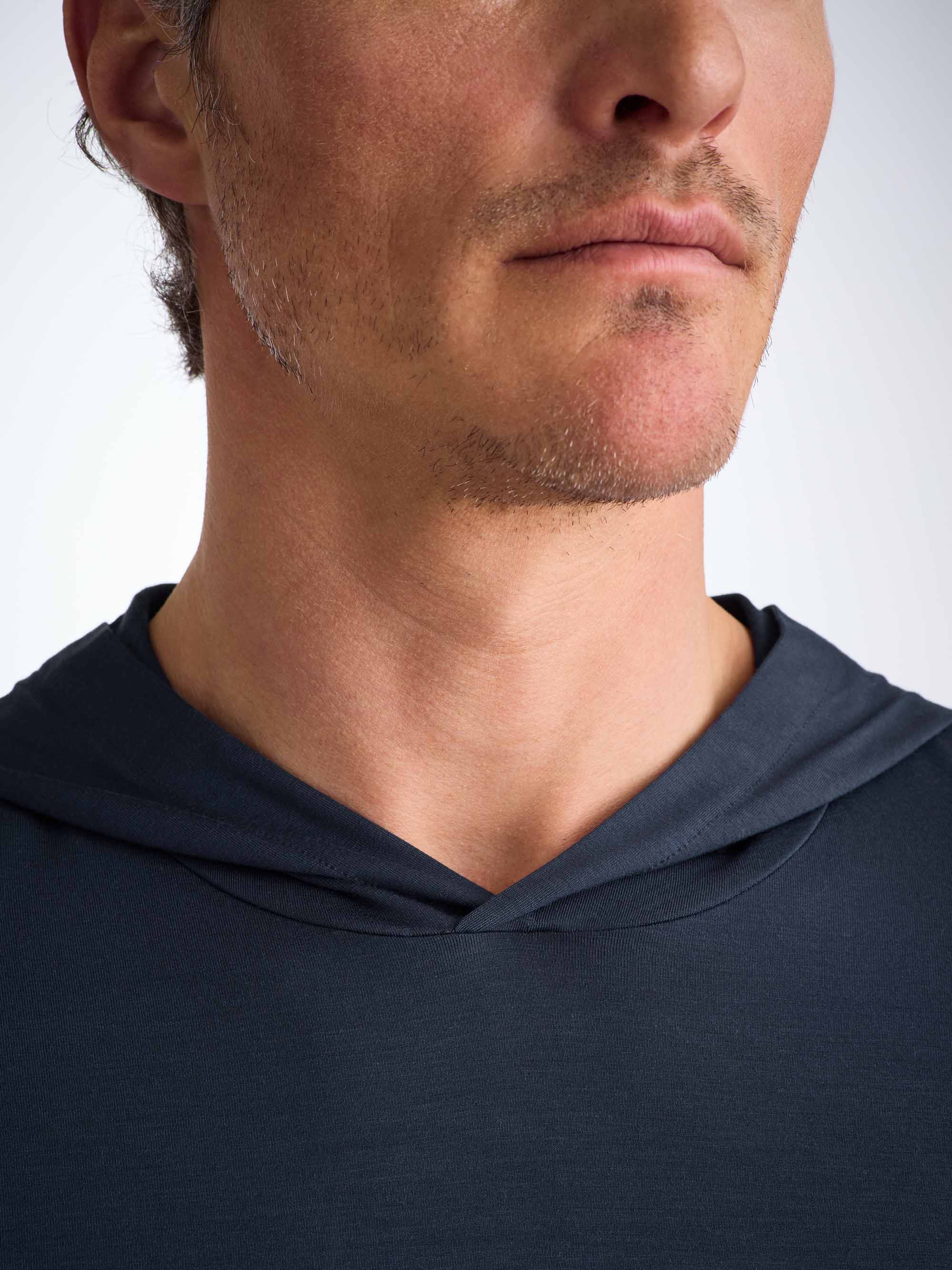 Men's Pullover Hoodie Basel Micro Modal Stretch Navy