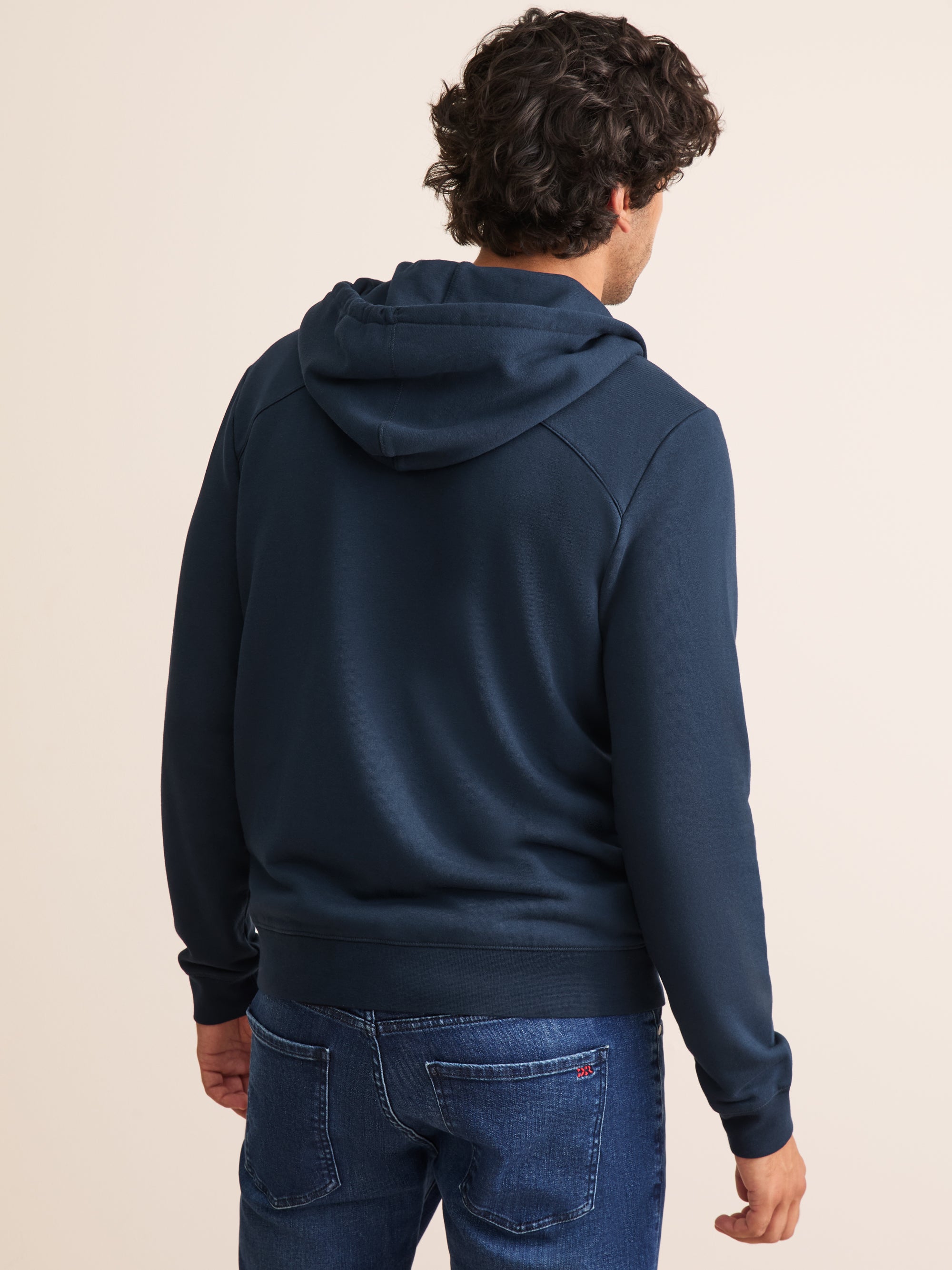 Harley Cotton Modal Zip Up Hoodie Navy Blue