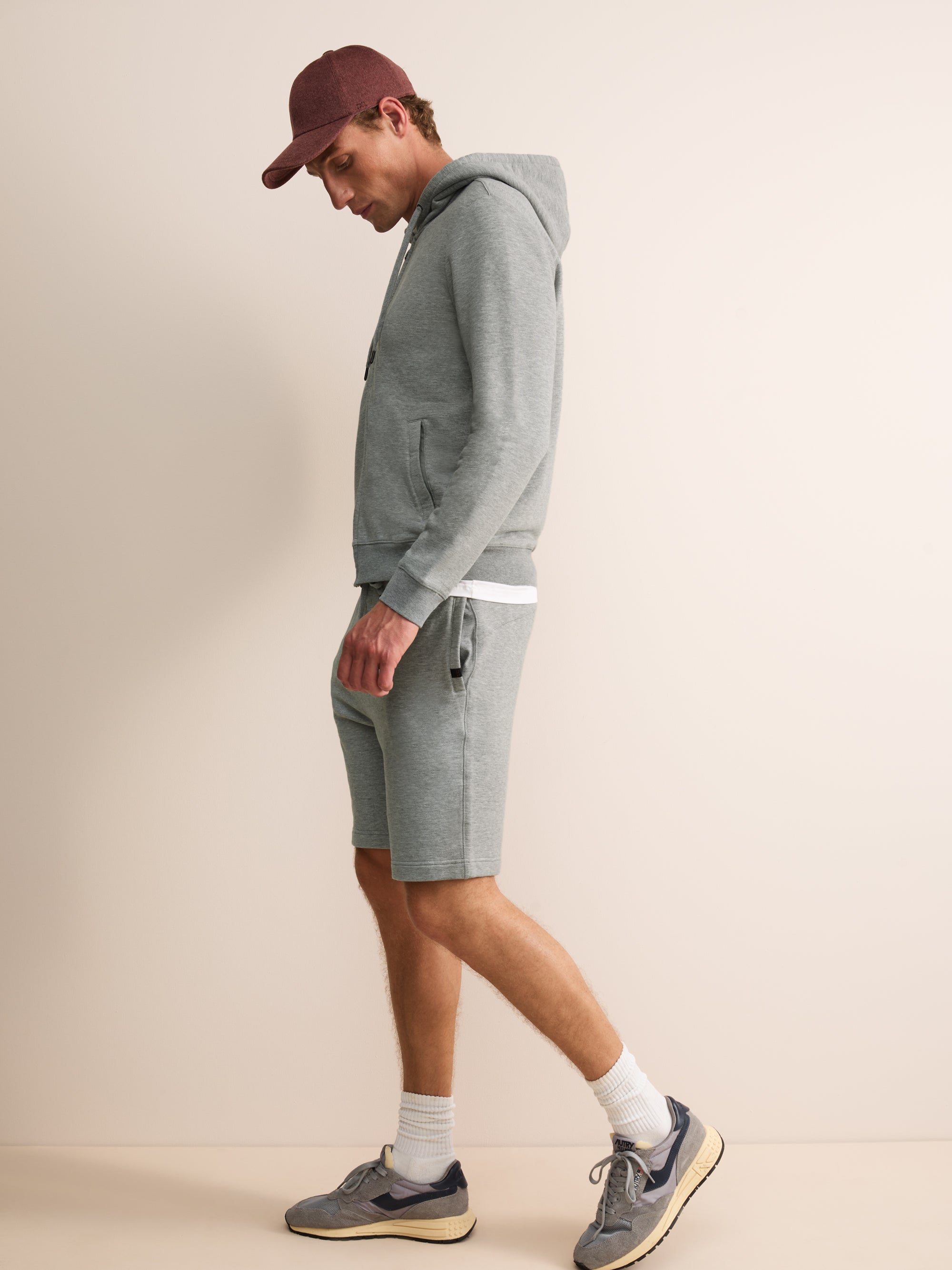 Harley Cotton Modal Zip Up Hoodie Silver