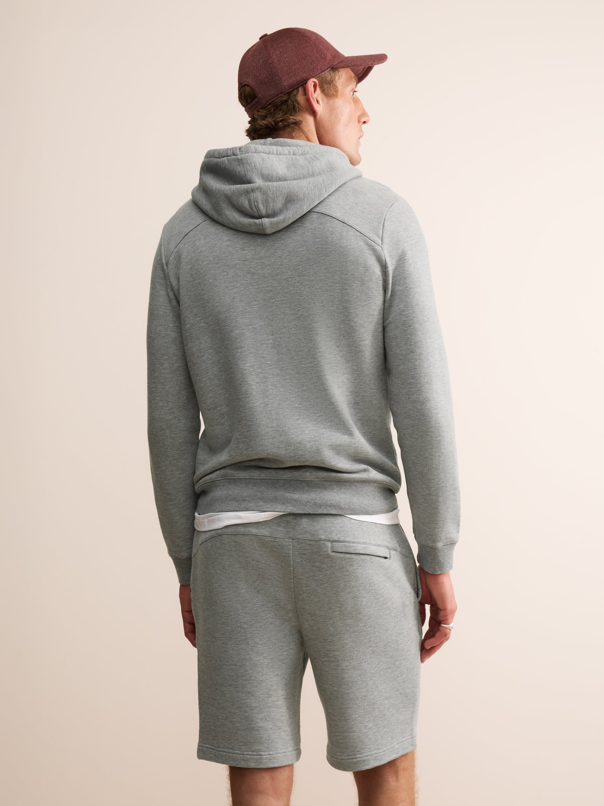 Harley Cotton Modal Zip Up Hoodie Silver