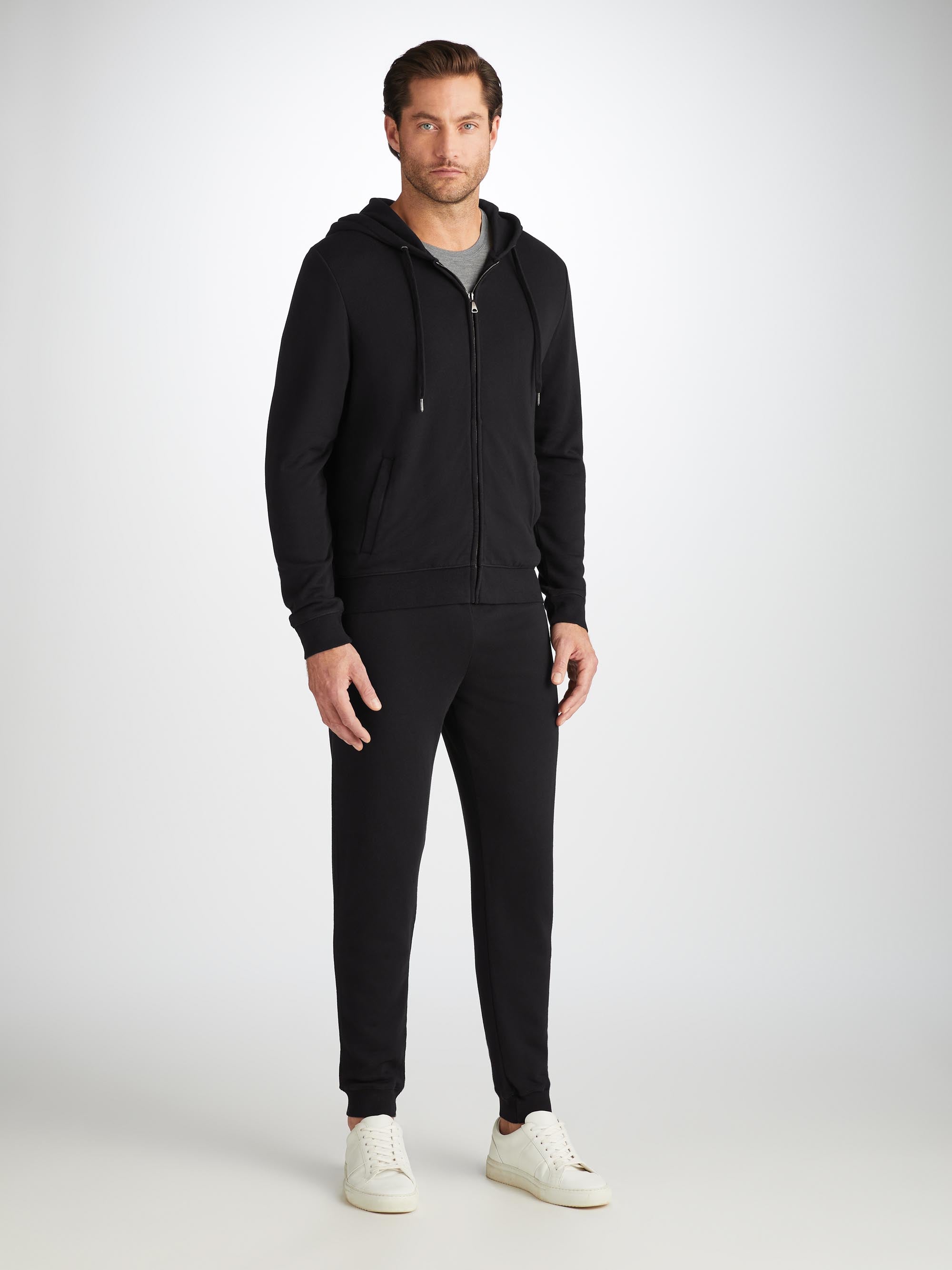Men's Quinn Zip Up Hoodie and Sweatpants Black Set