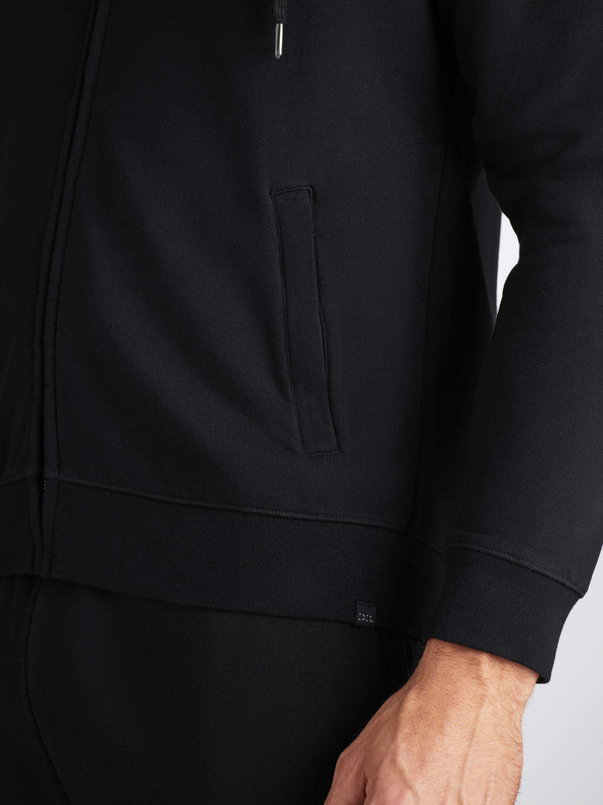 Men's Zip Up Hoodie Quinn Cotton Modal Black