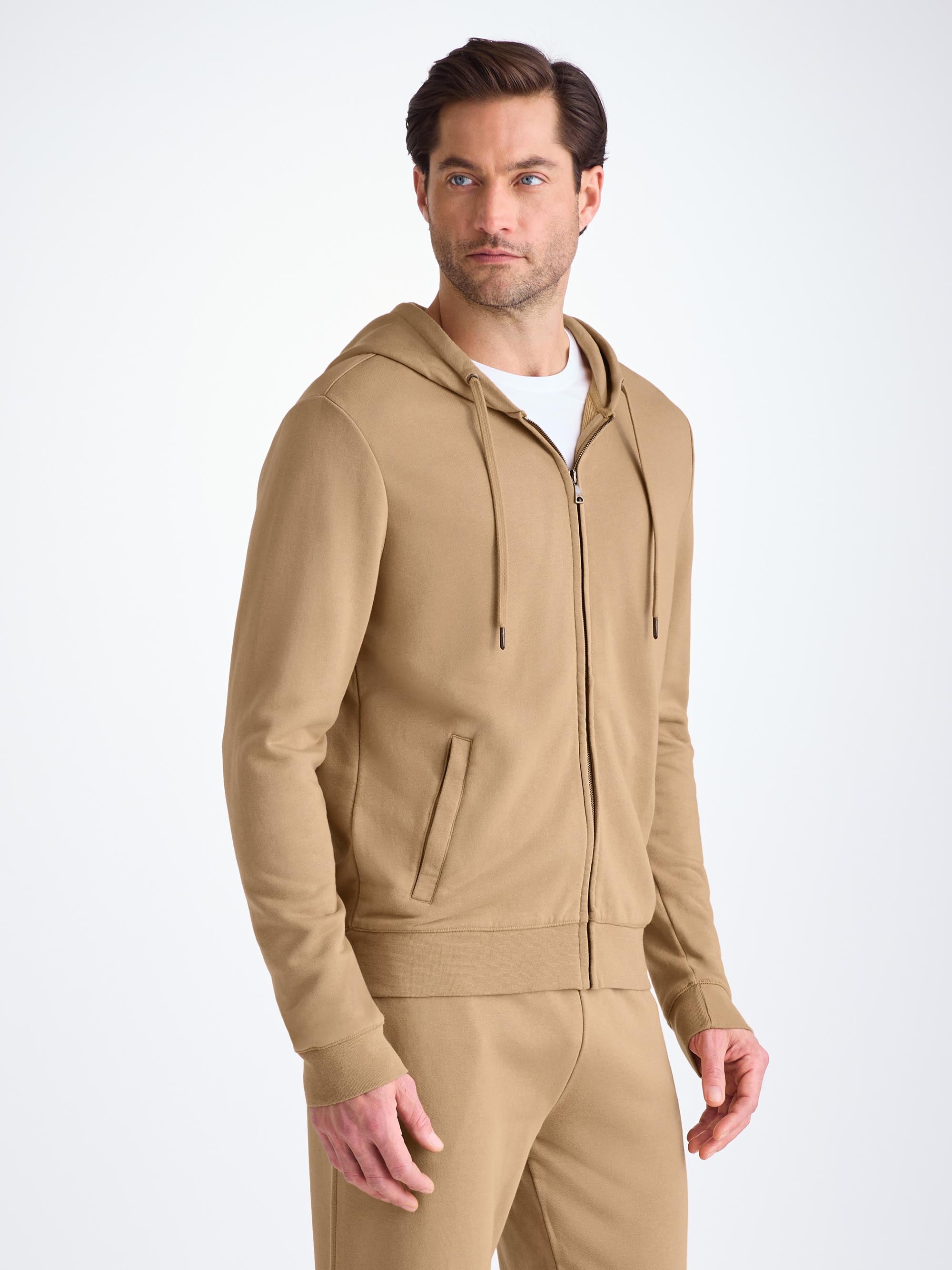 Men's Hoodie Quinn Cotton Modal Camel