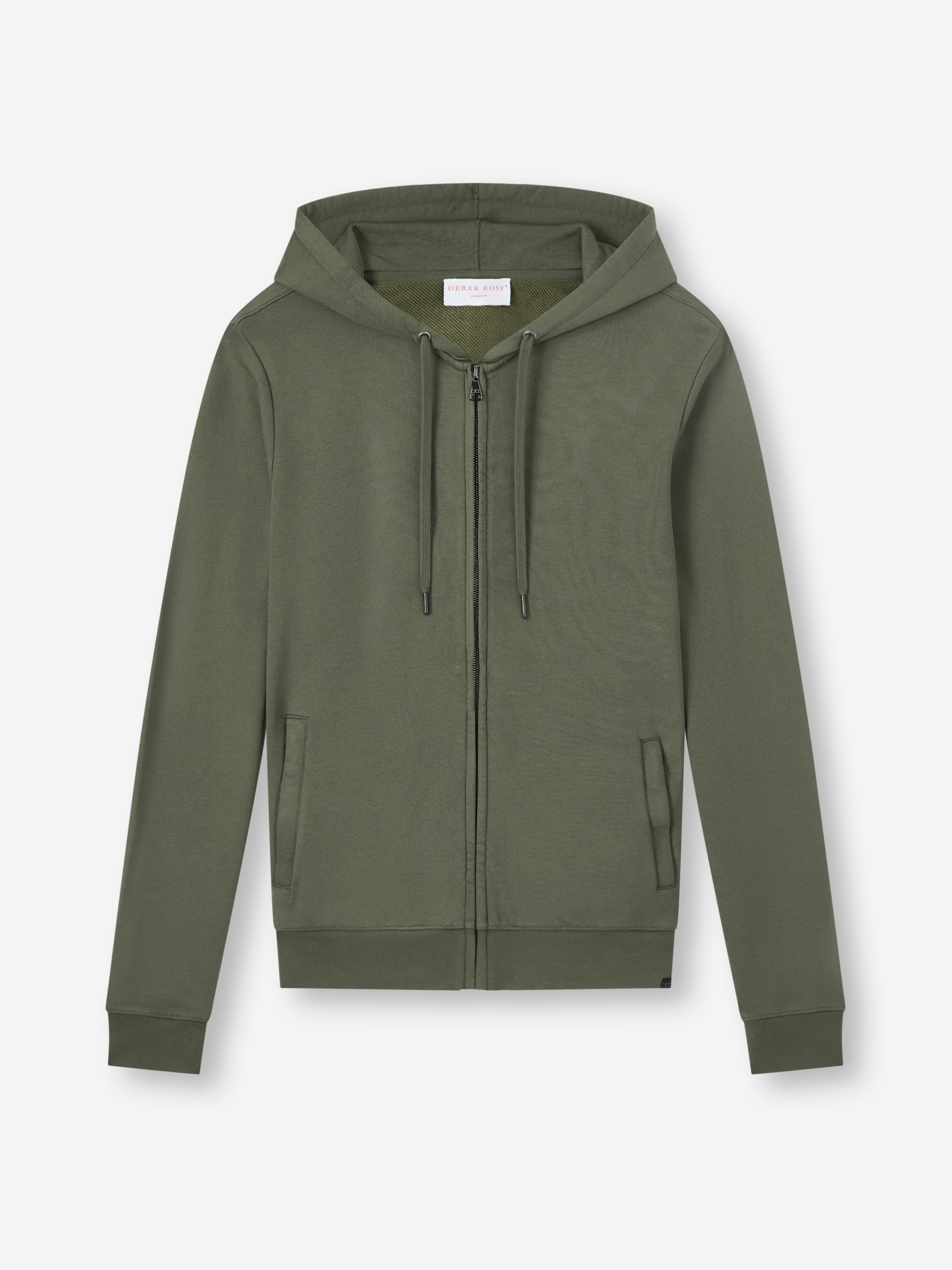 Men's Zip Up Hoodie Quinn Cotton Modal Khaki