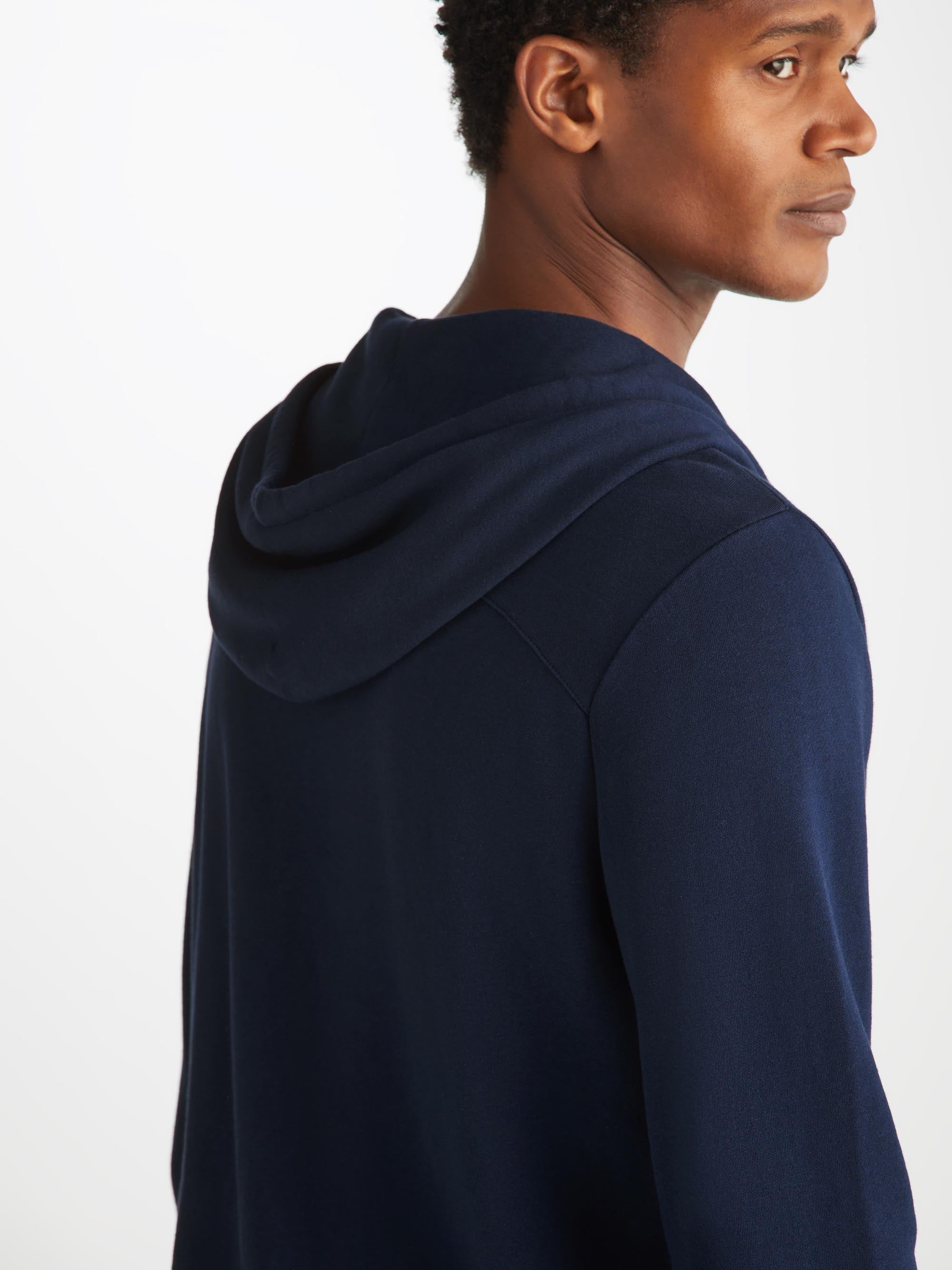 Men's Zip Up Hoodie Quinn Cotton Modal Navy