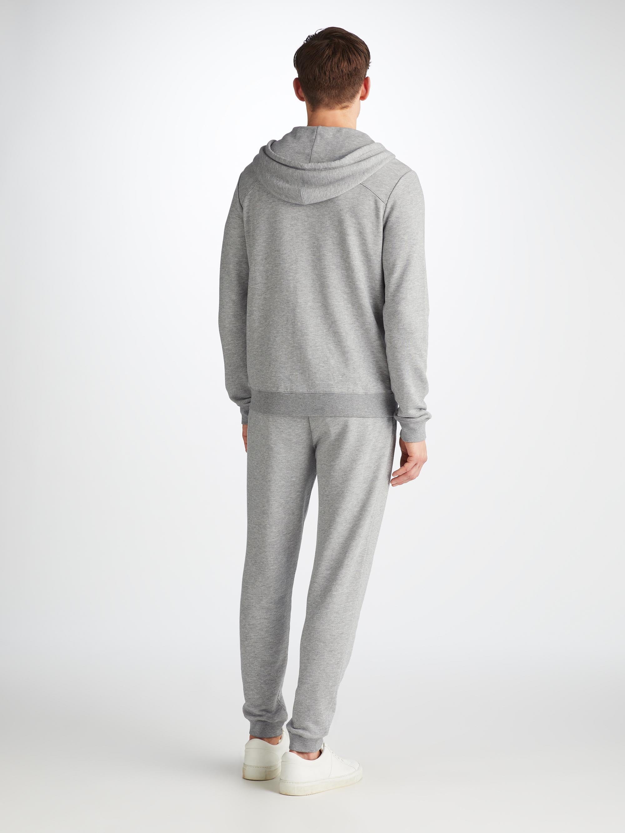 Men's Zip Up Hoodie Quinn Cotton Modal Silver