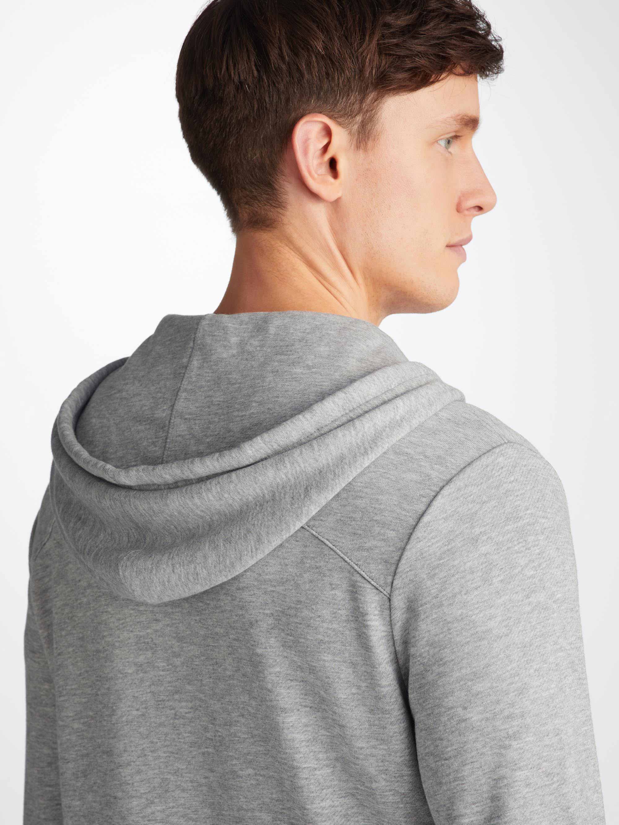 Men's Zip Up Hoodie Quinn Cotton Modal Silver