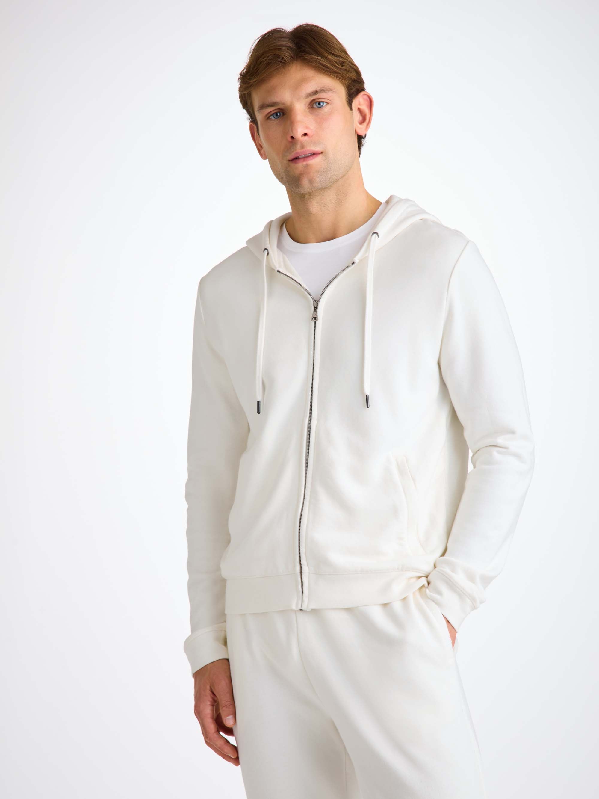Men's Hoodie Quinn Cotton Modal White