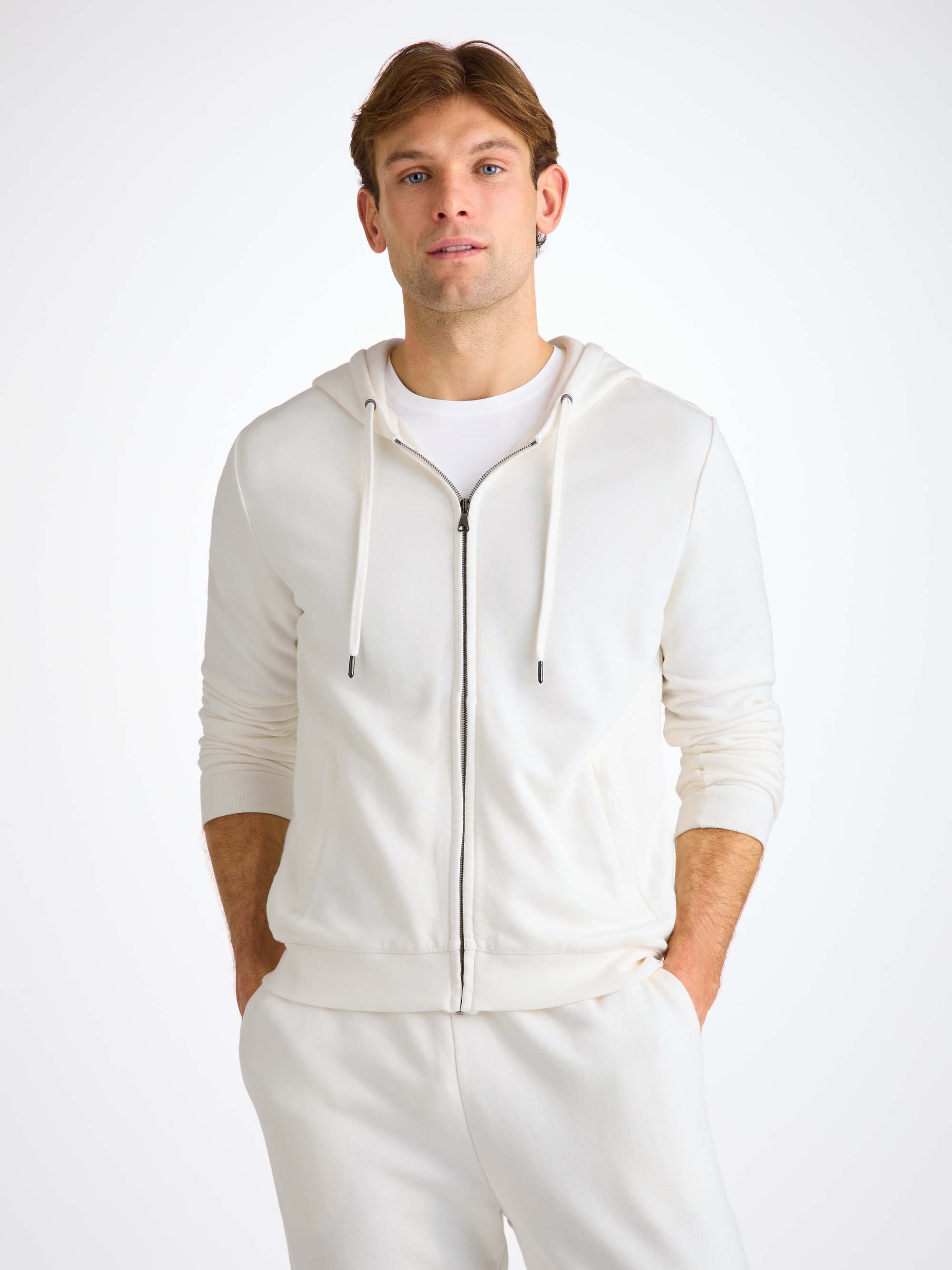 Men's Hoodie Quinn Cotton Modal White