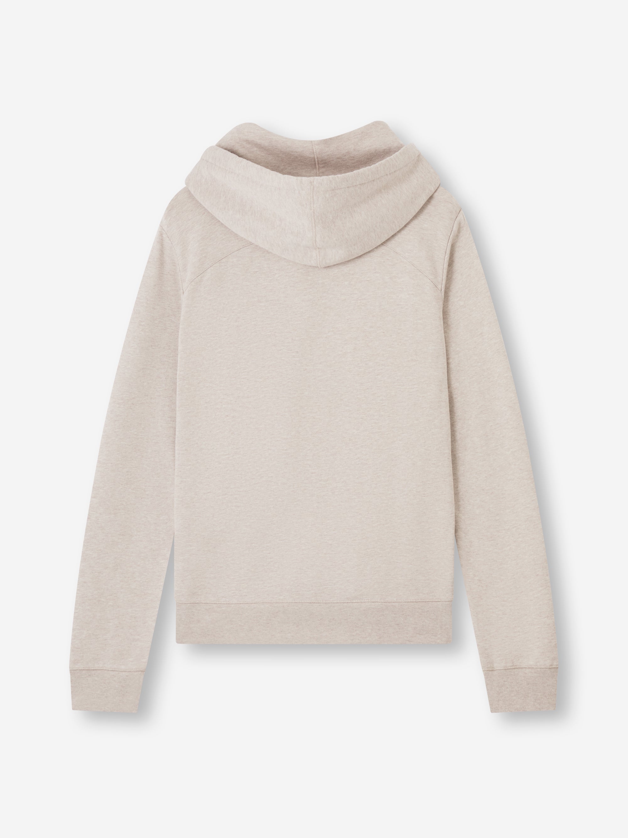 Men's Zip Up Hoodie Quinn Cotton Modal Greige Marl