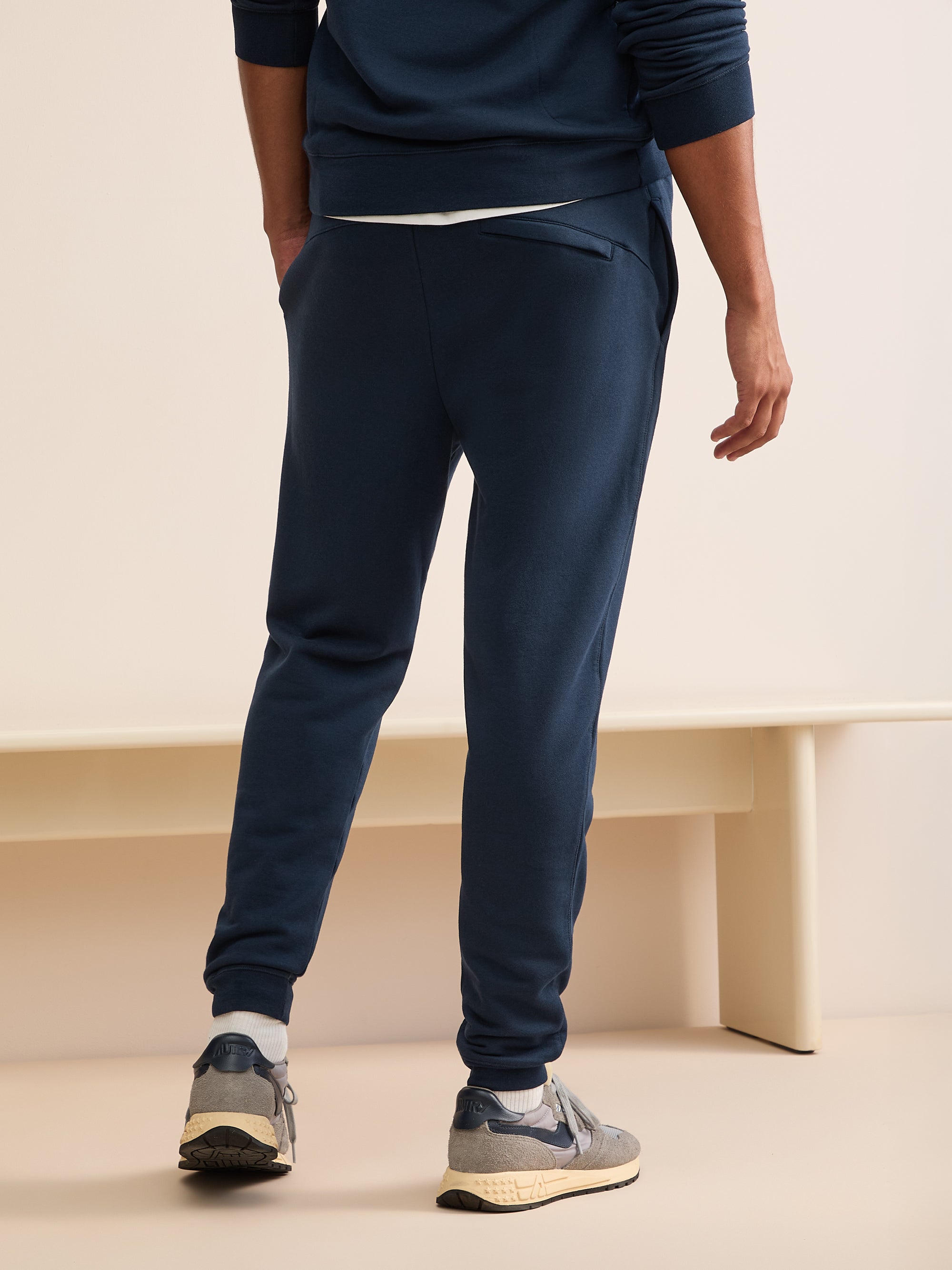 Harley Cotton Modal Cuffed Sweatpants Navy Blue