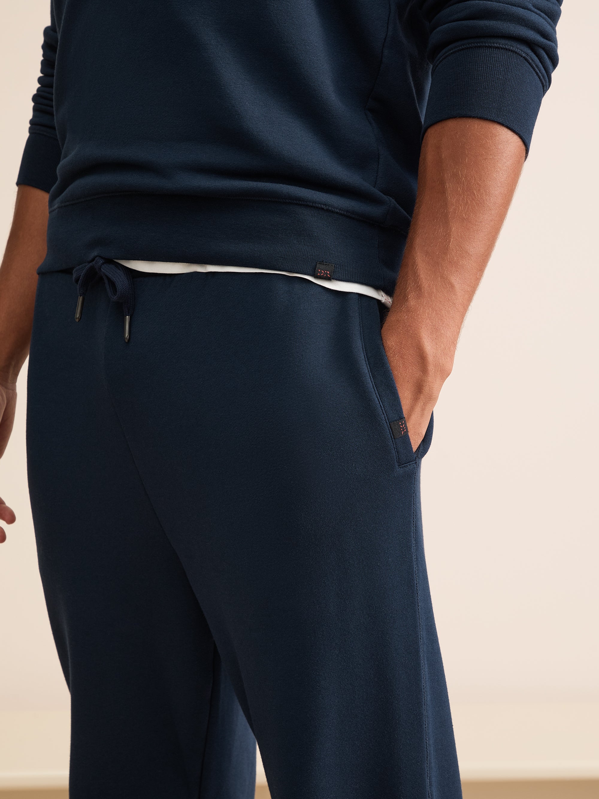 Harley Cotton Modal Cuffed Sweatpants Navy Blue