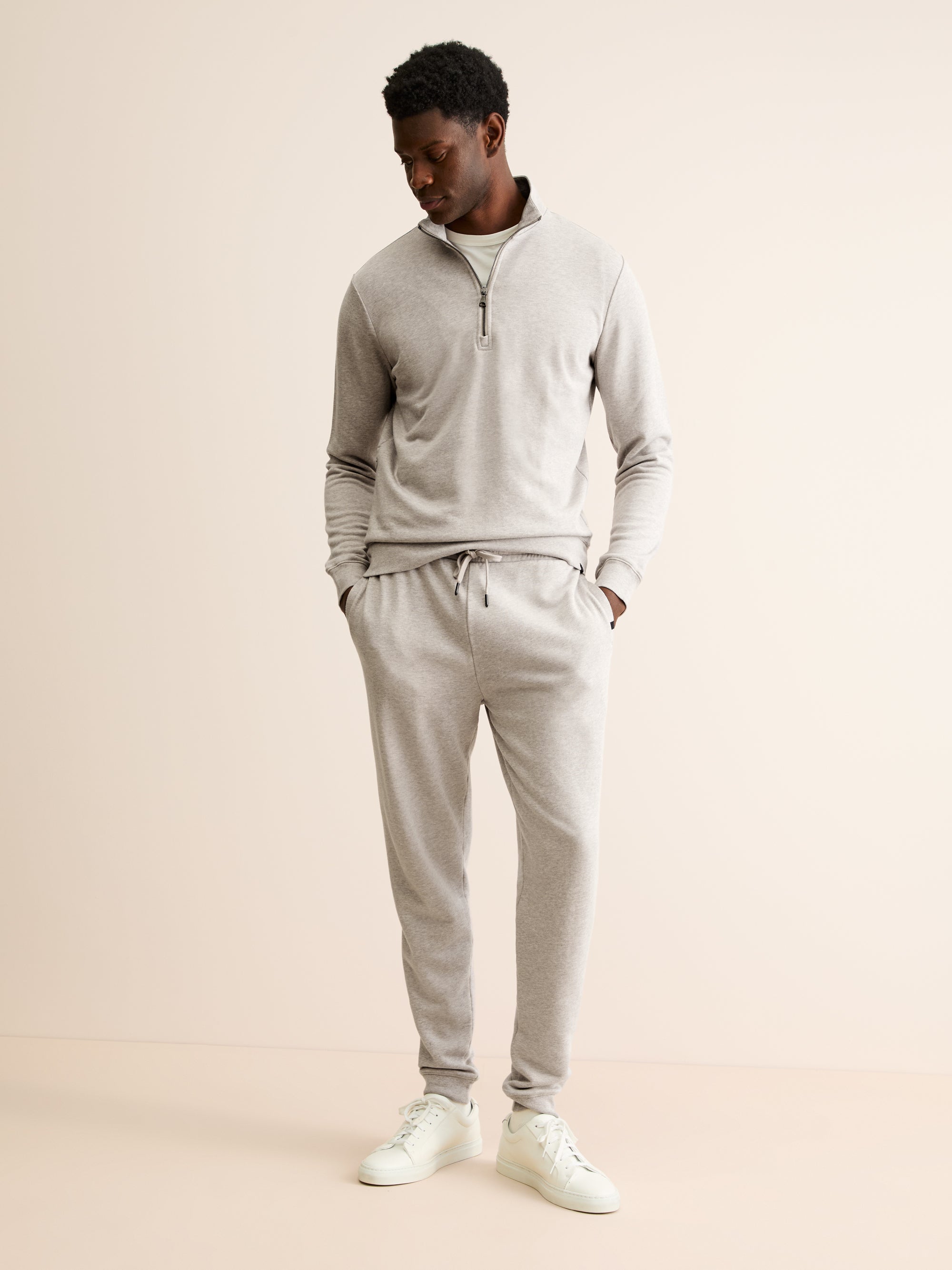 Men's Sweatpants Quinn Cotton Modal Greige Marl