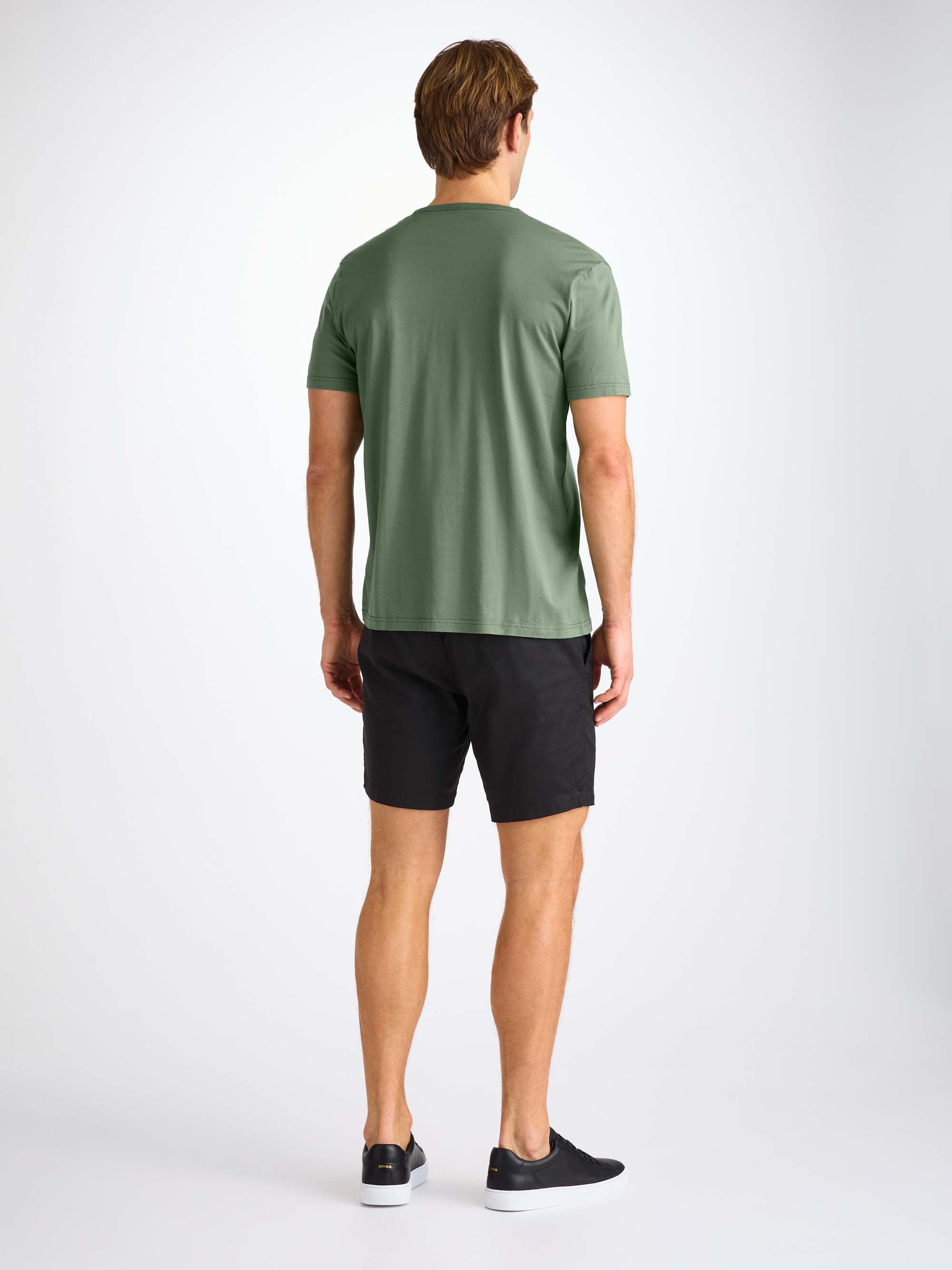 Men's V-Neck T-Shirt Barny Pima Cotton Soft Green