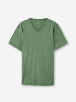 Men's V-Neck T-Shirt Barny Pima Cotton Soft Green