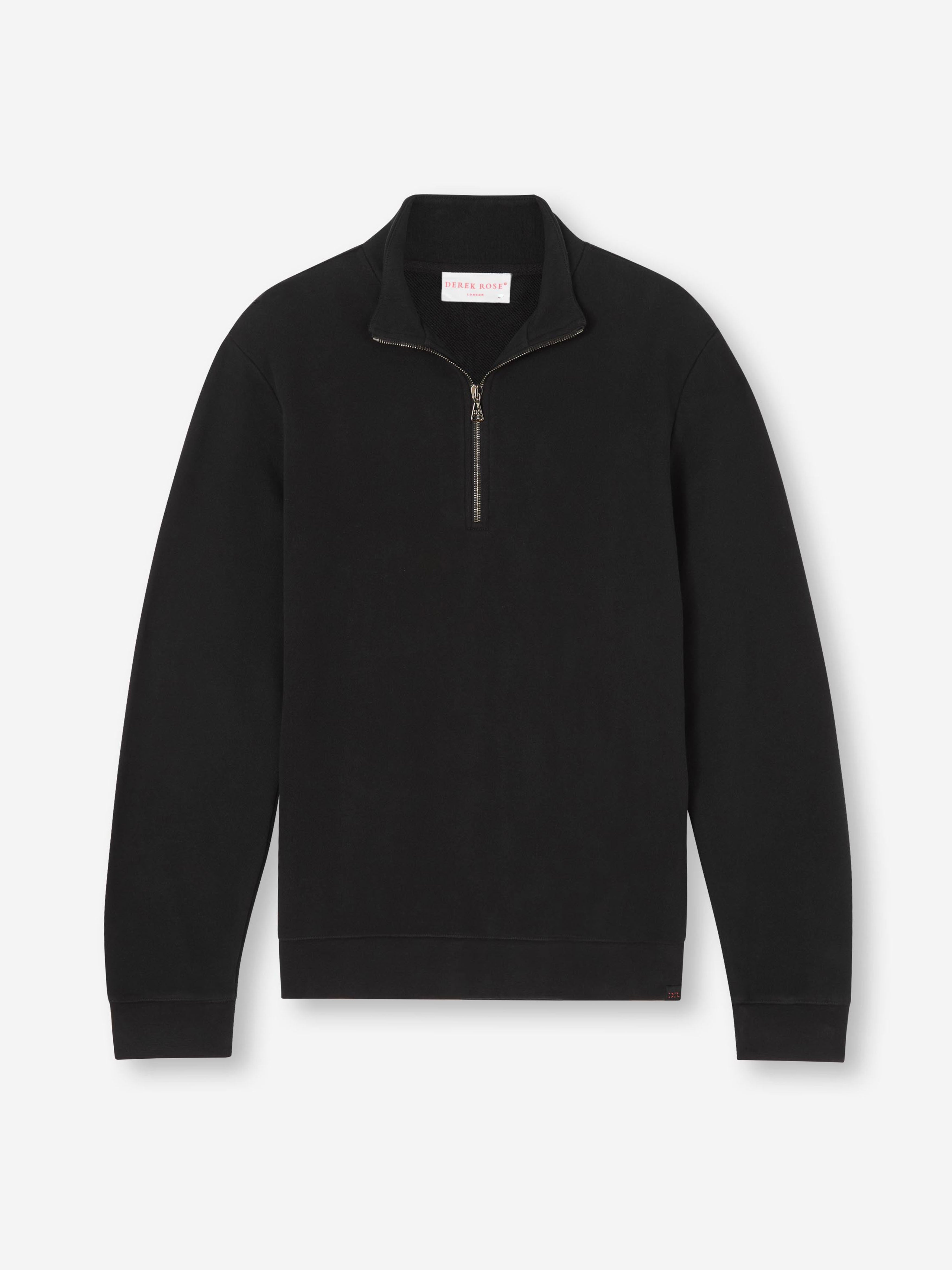 Men's Half-Zip Pullover Quinn Cotton Modal Black