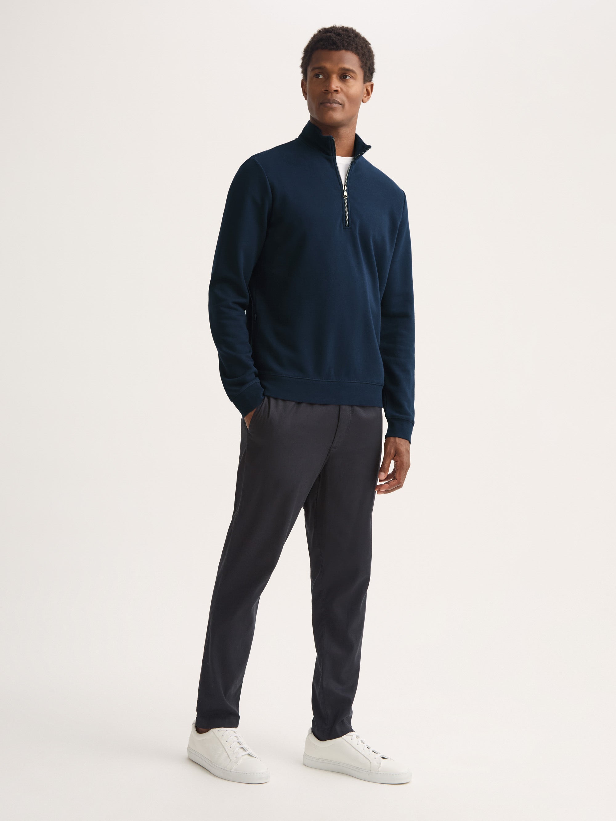 Men's Half-Zip Pullover Quinn Cotton Modal Navy
