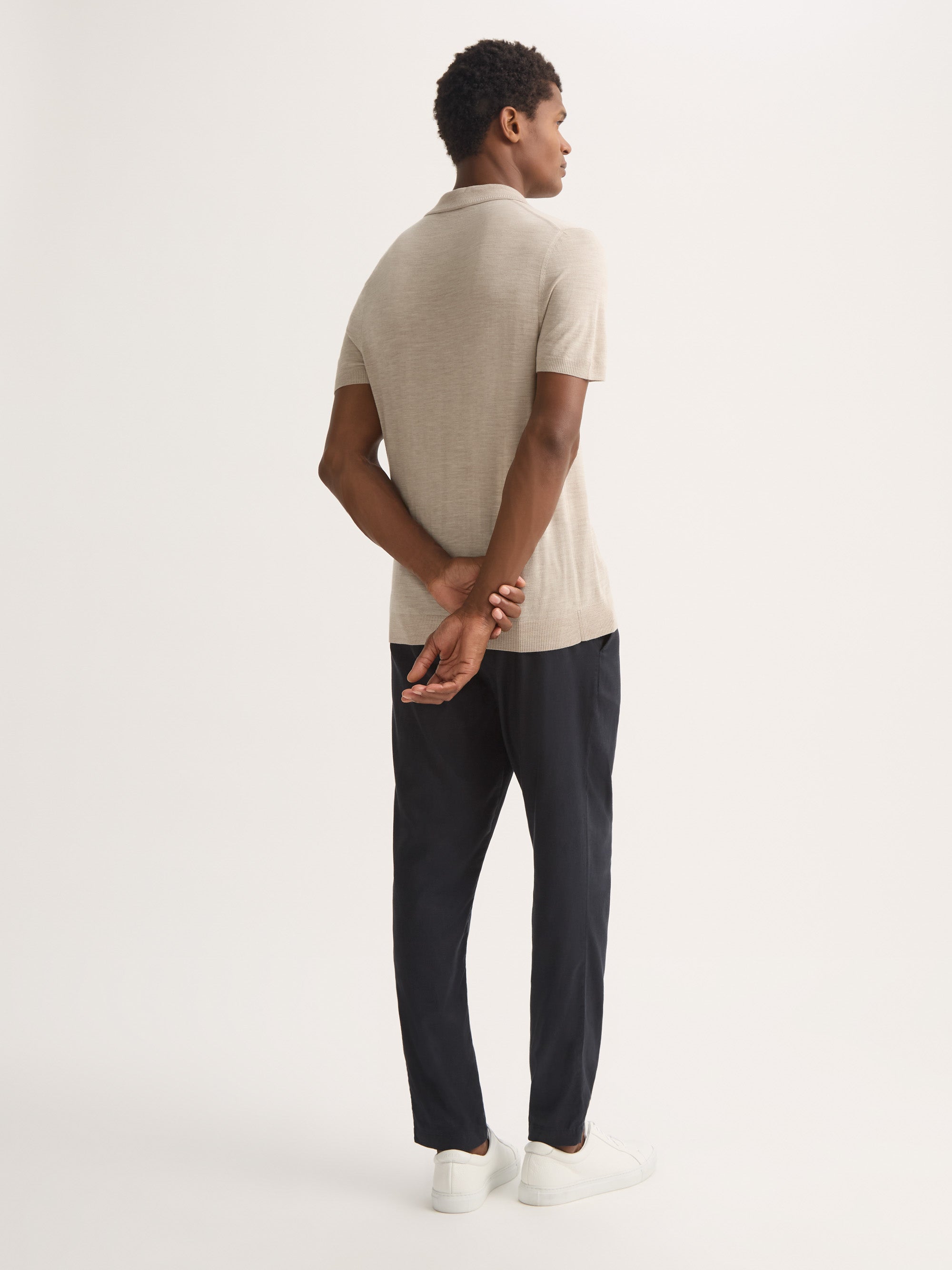 Men's Polo Shirt Orson Merino Wool Ecru