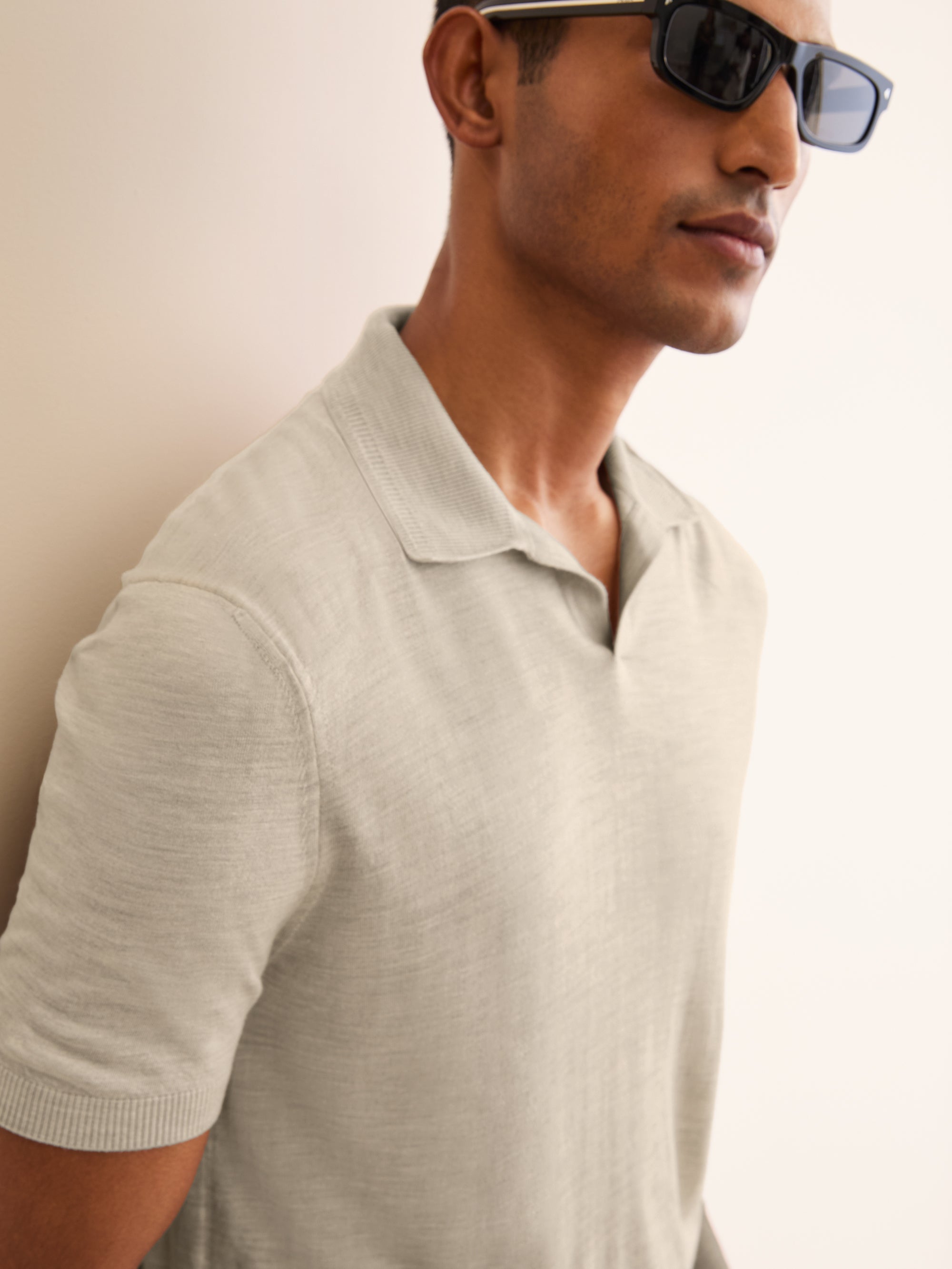 Men's Polo Shirt Orson Merino Wool Ecru