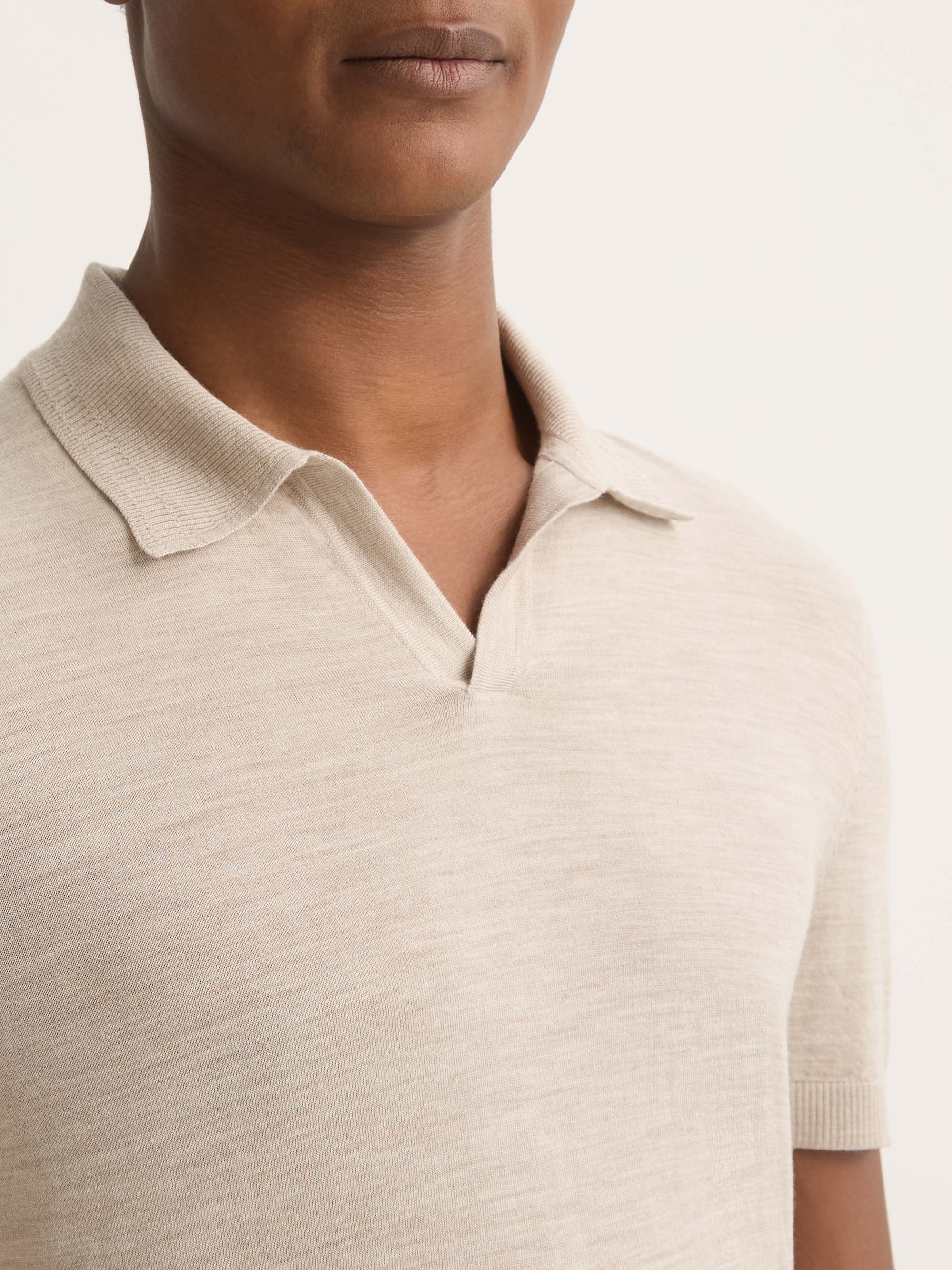 Men's Polo Shirt Orson Merino Wool Ecru