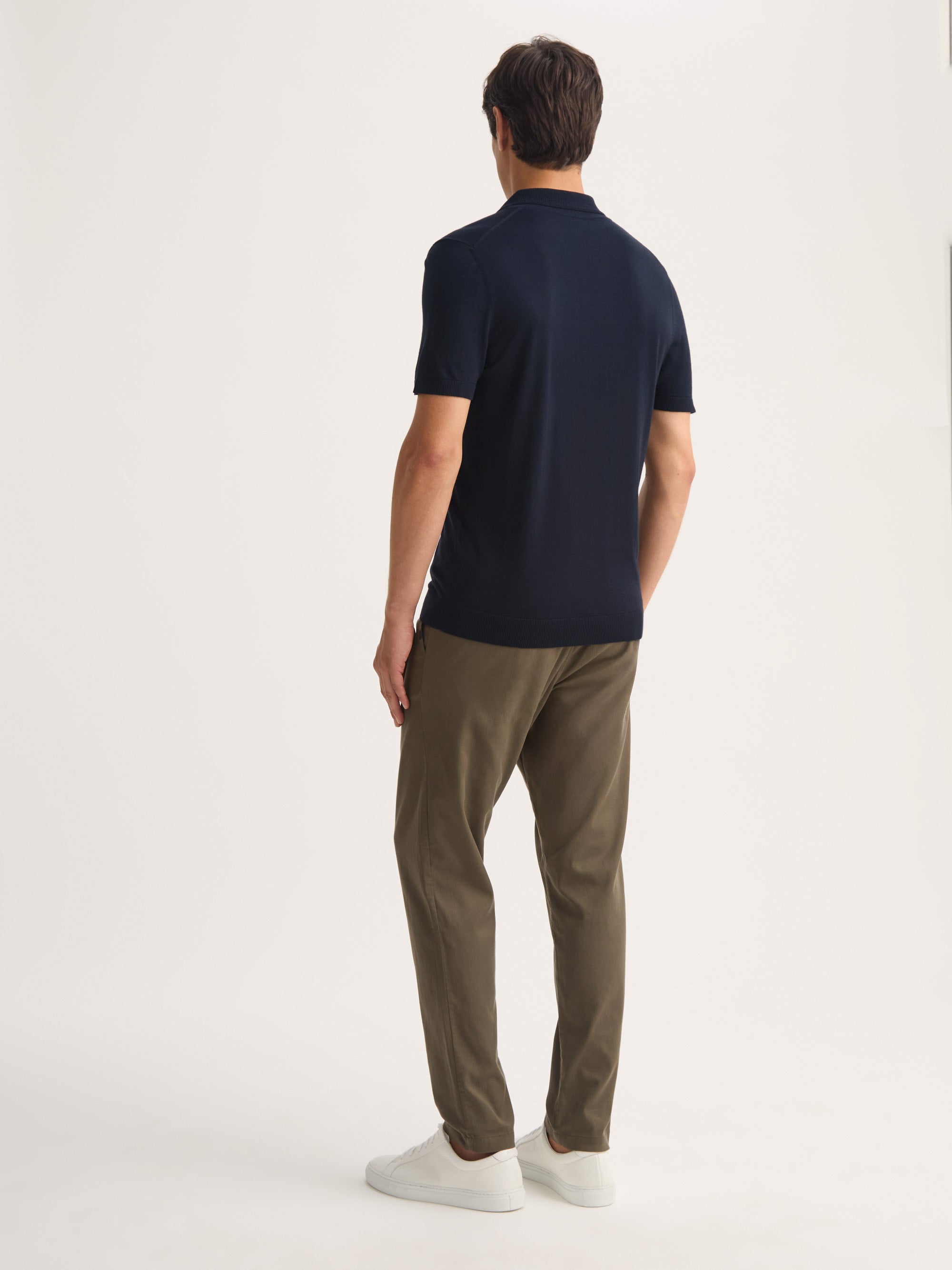 Men's Polo Shirt Orson Merino Wool Navy Blue