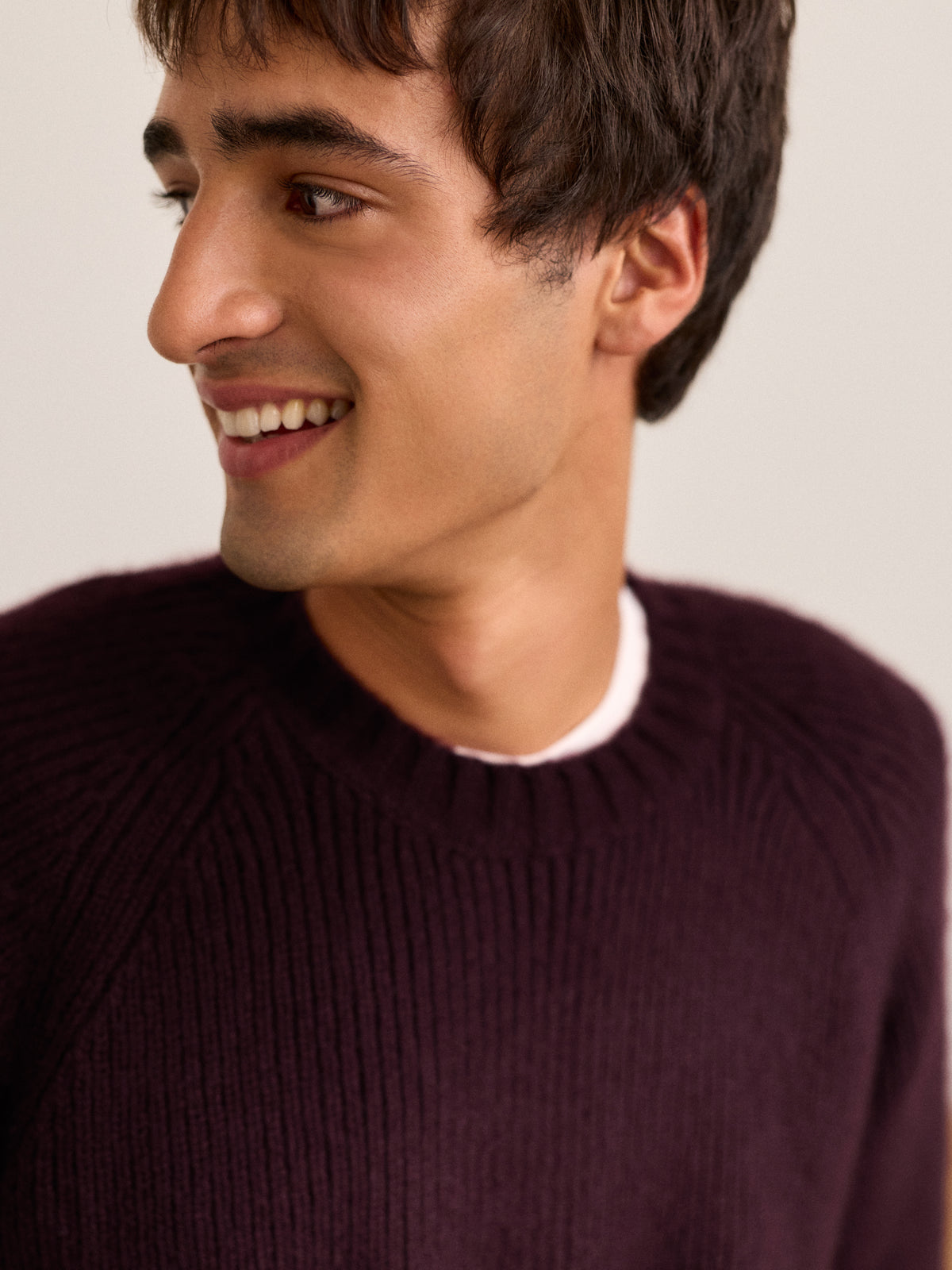 Freddie Wool Cashmere Ribbed Sweater Burgundy