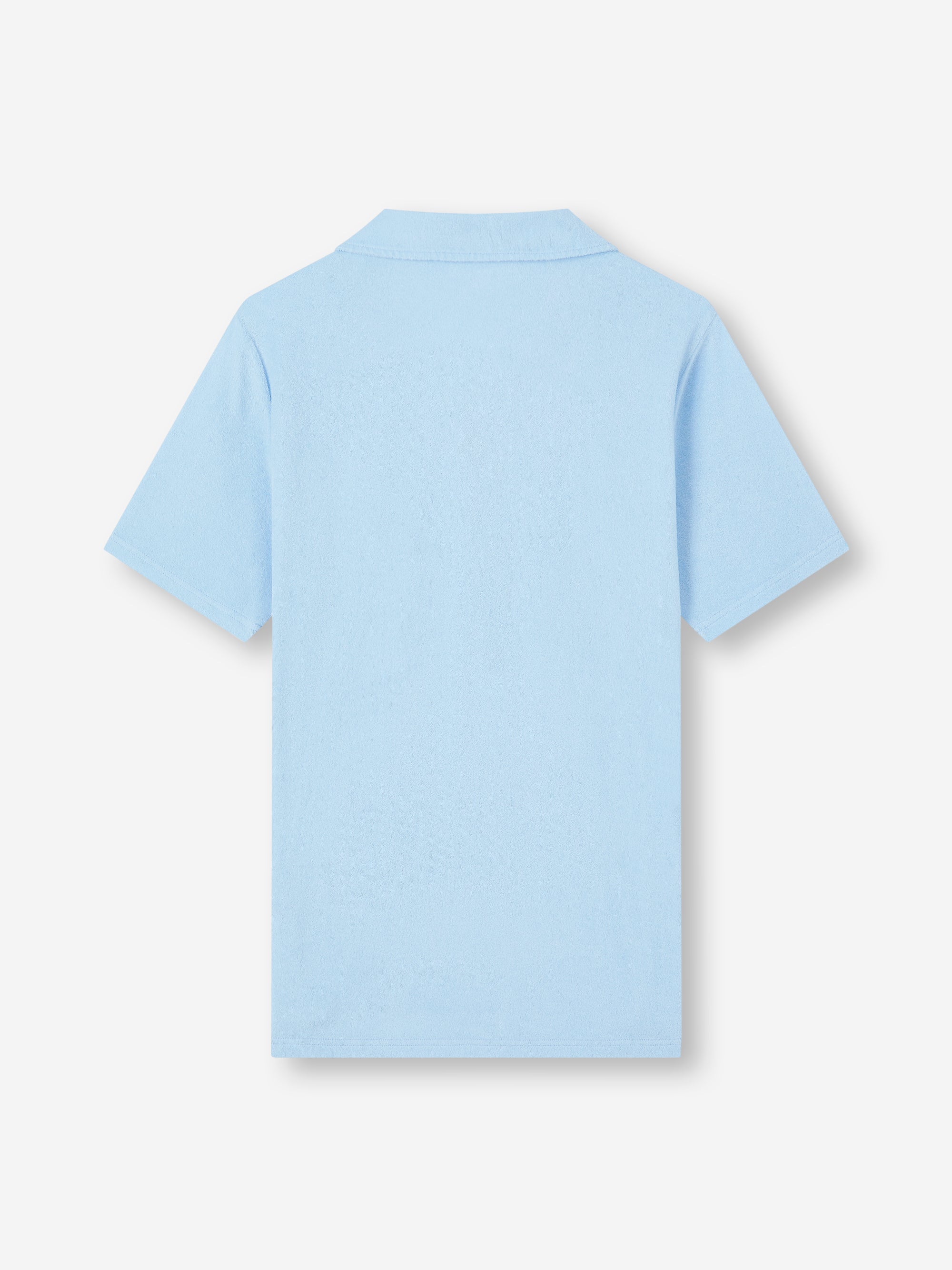 Men's Polo Shirt Teddy Cotton Towelling Light Blue