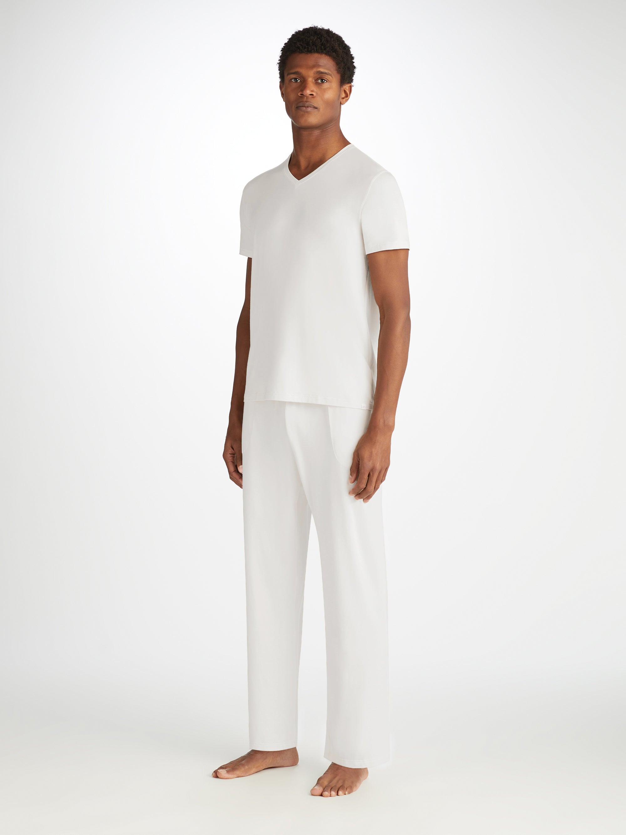 Men's Lounge Trousers Basel Micro Modal Stretch White