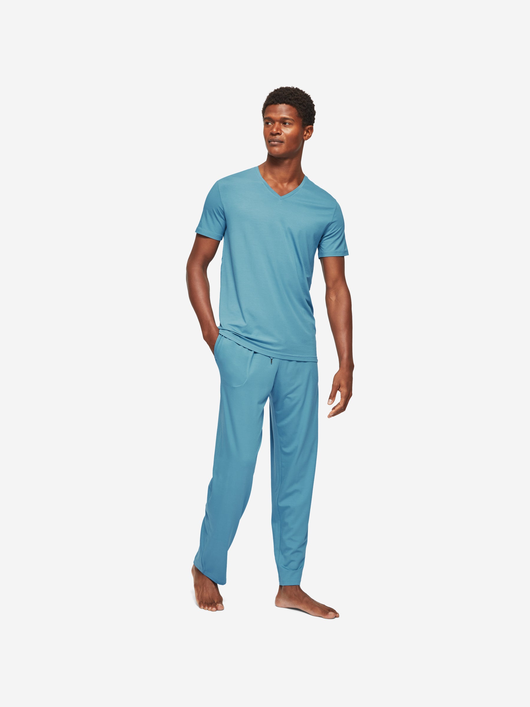 Men's Lounge Trousers Basel Micro Modal Stretch Harbour Blue