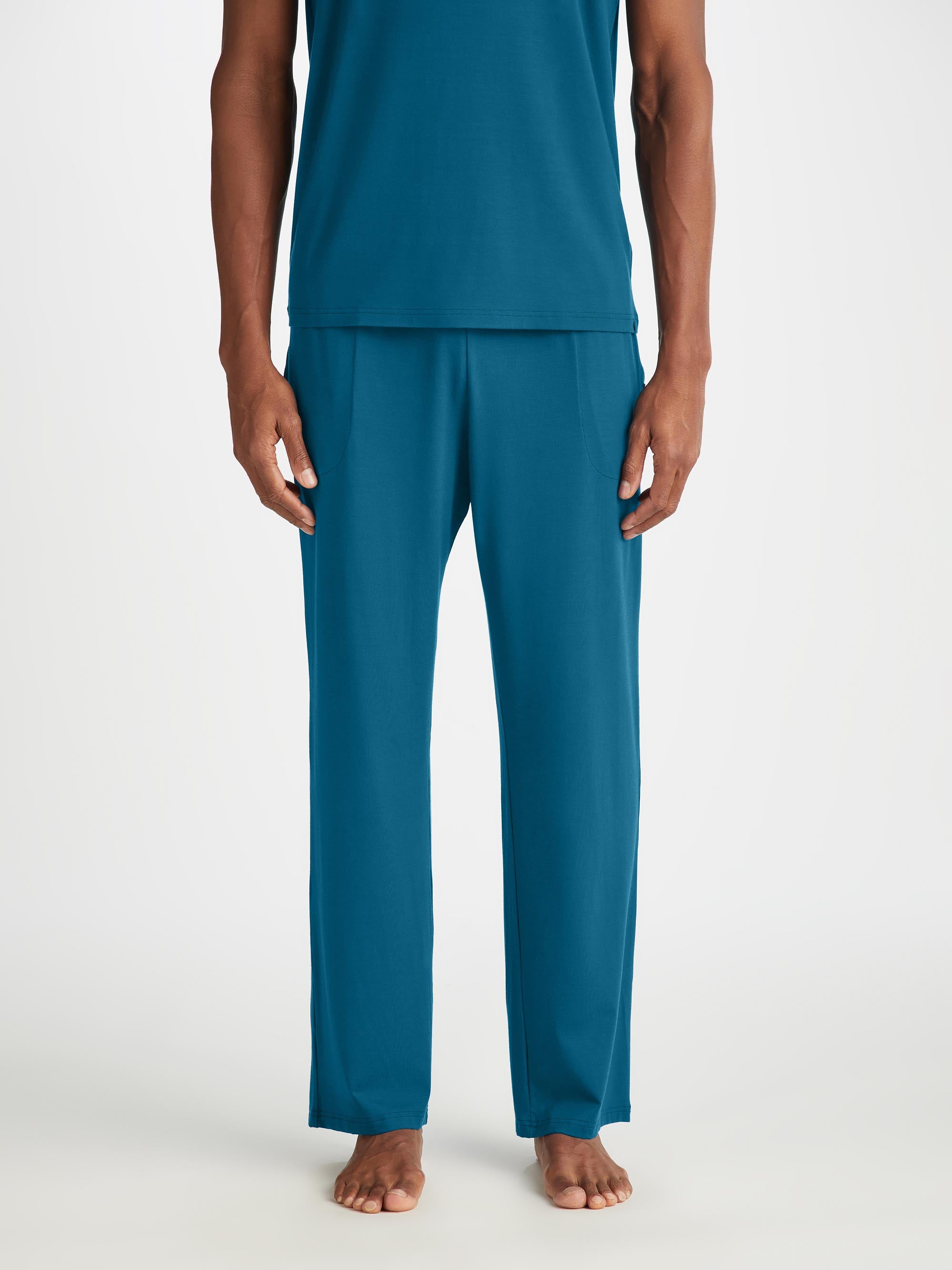 Men's Lounge Trousers Basel Micro Modal Stretch Poseidon Blue