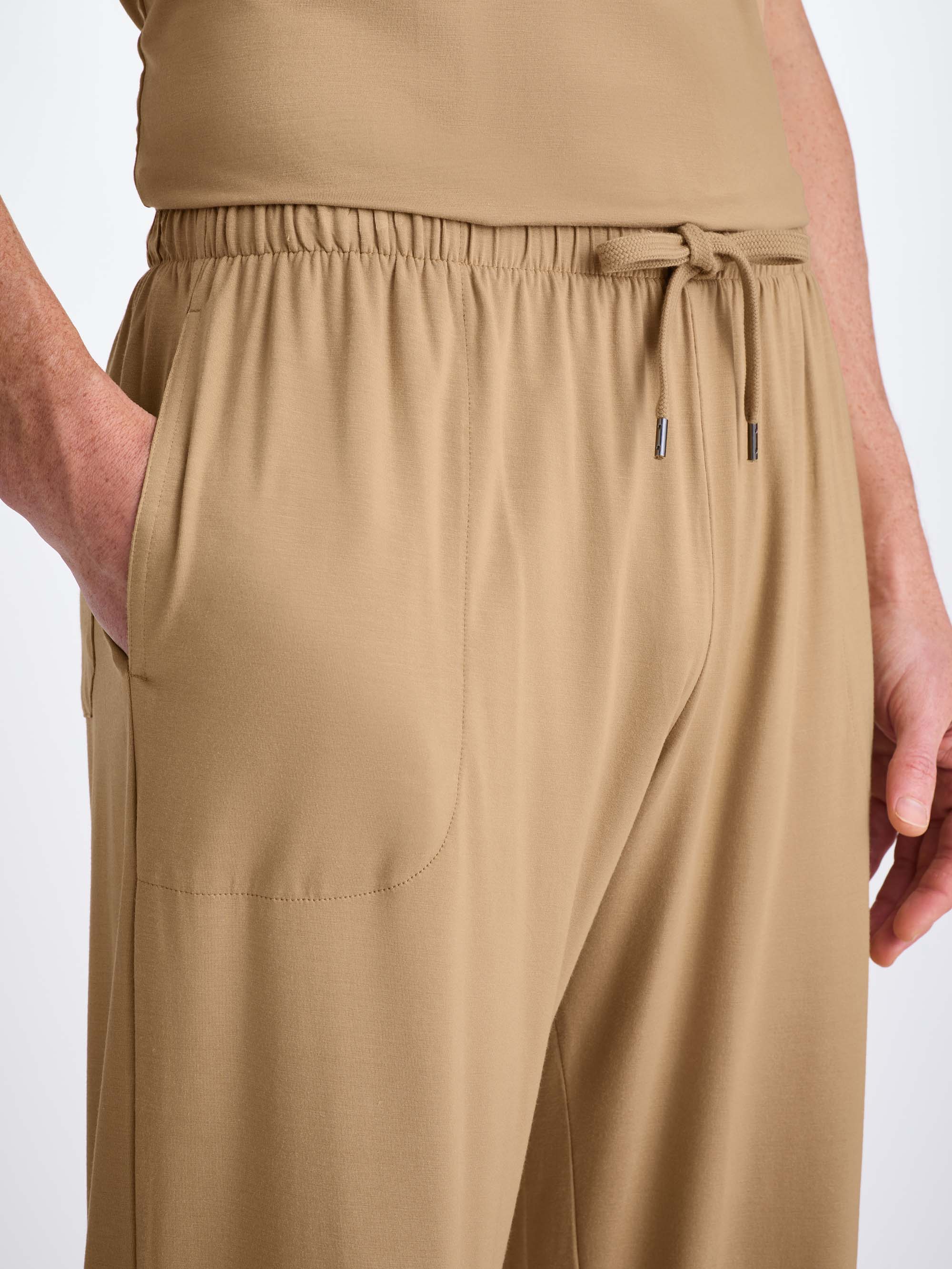 Men's Lounge Trousers Basel Micro Modal Stretch Camel