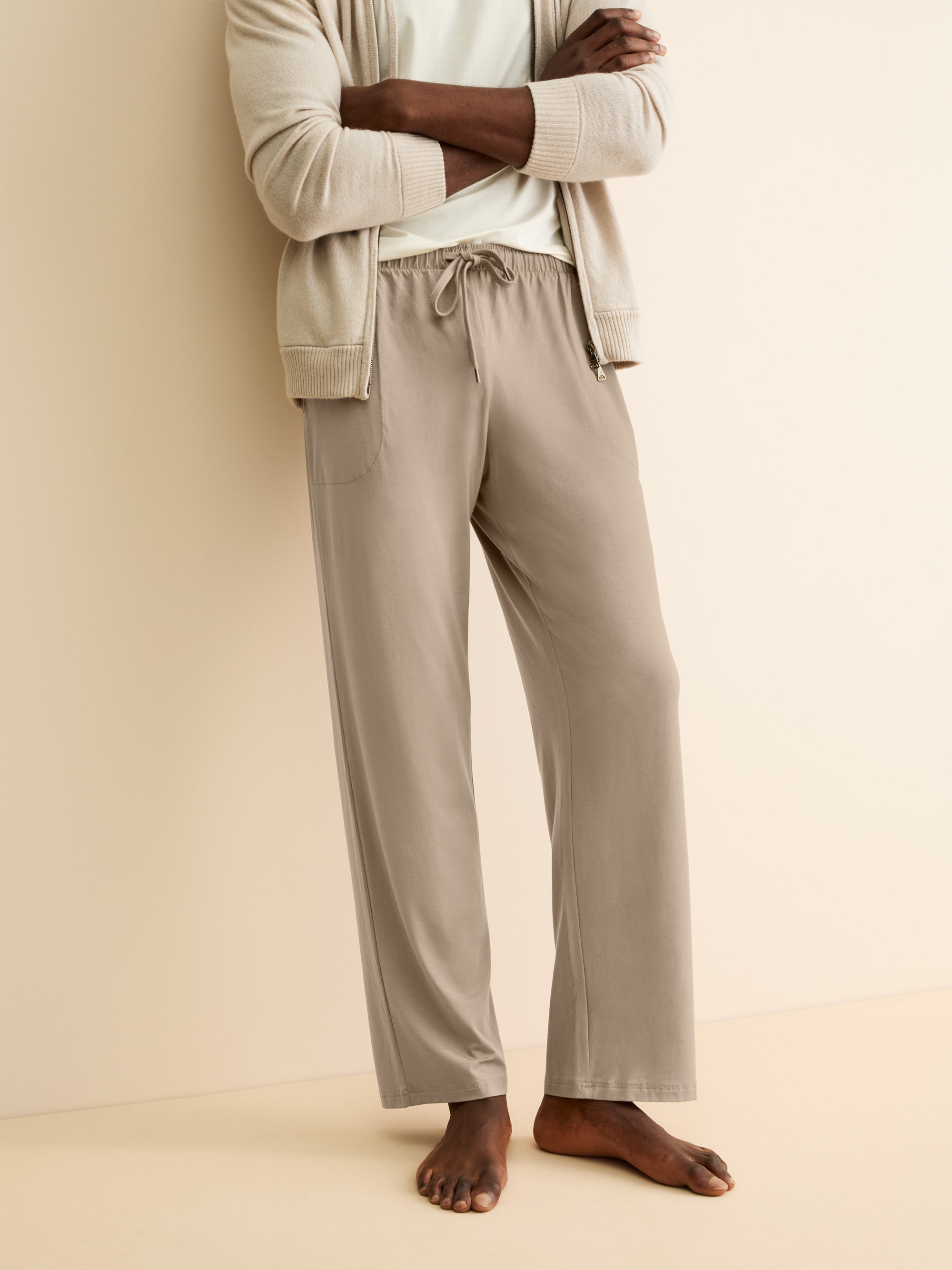 Men's Lounge Trousers Basel Micro Modal Stretch Taupe