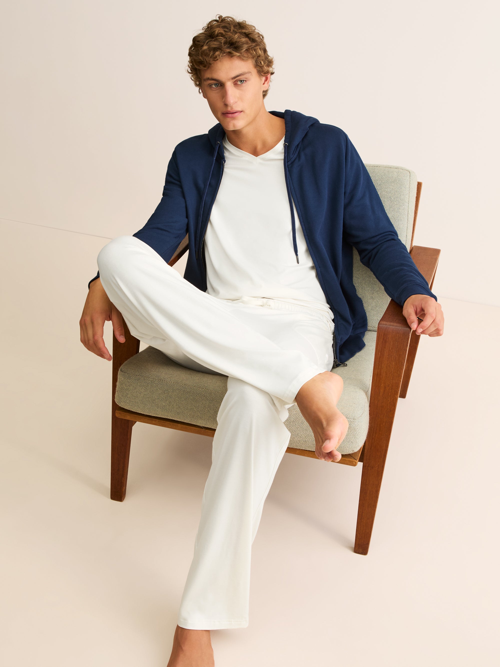 Men's Lounge Trousers Basel Micro Modal Stretch Vanilla