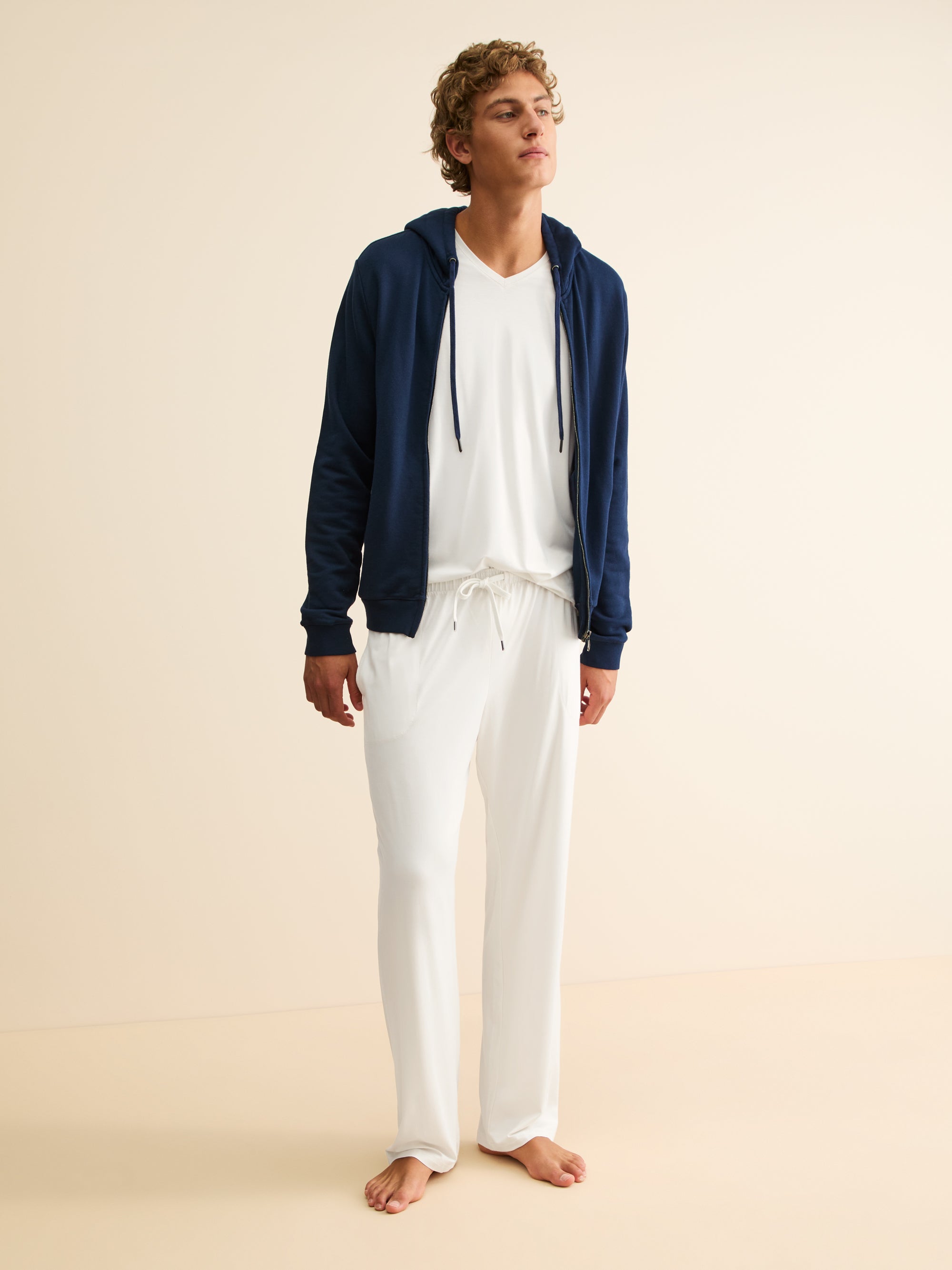 Men's Lounge Trousers Basel Micro Modal Stretch Vanilla