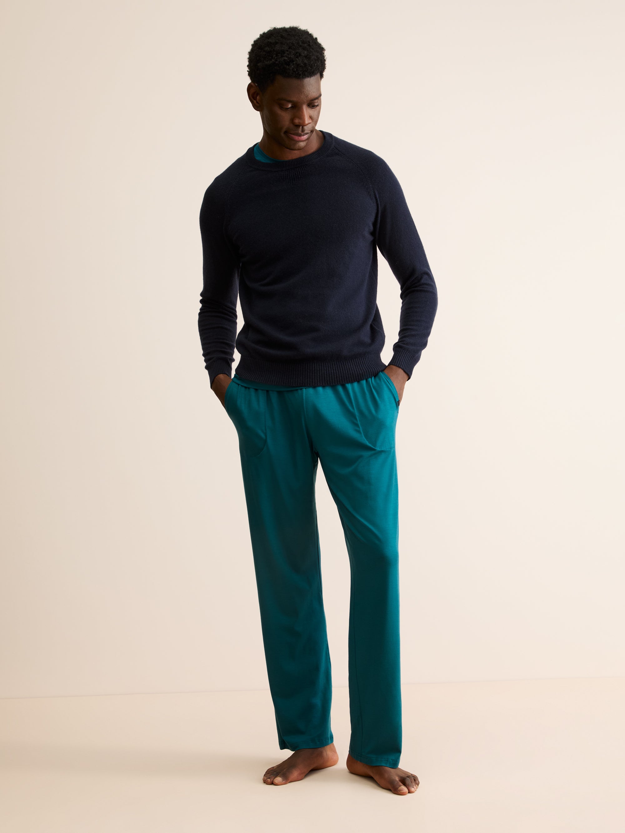 Men's Lounge Trousers Basel Micro Modal Stretch Teal