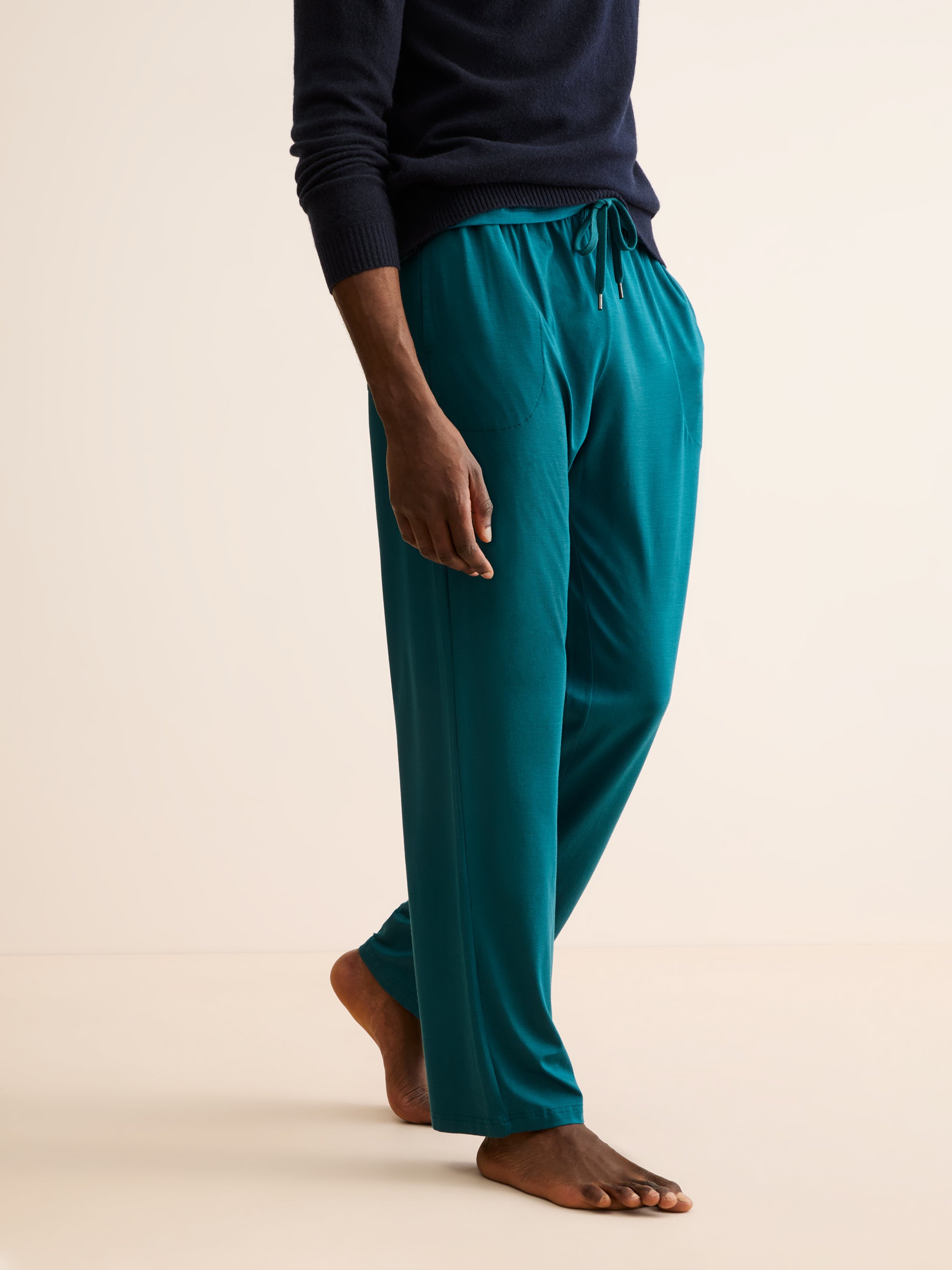 Men's Lounge Trousers Basel Micro Modal Stretch Teal