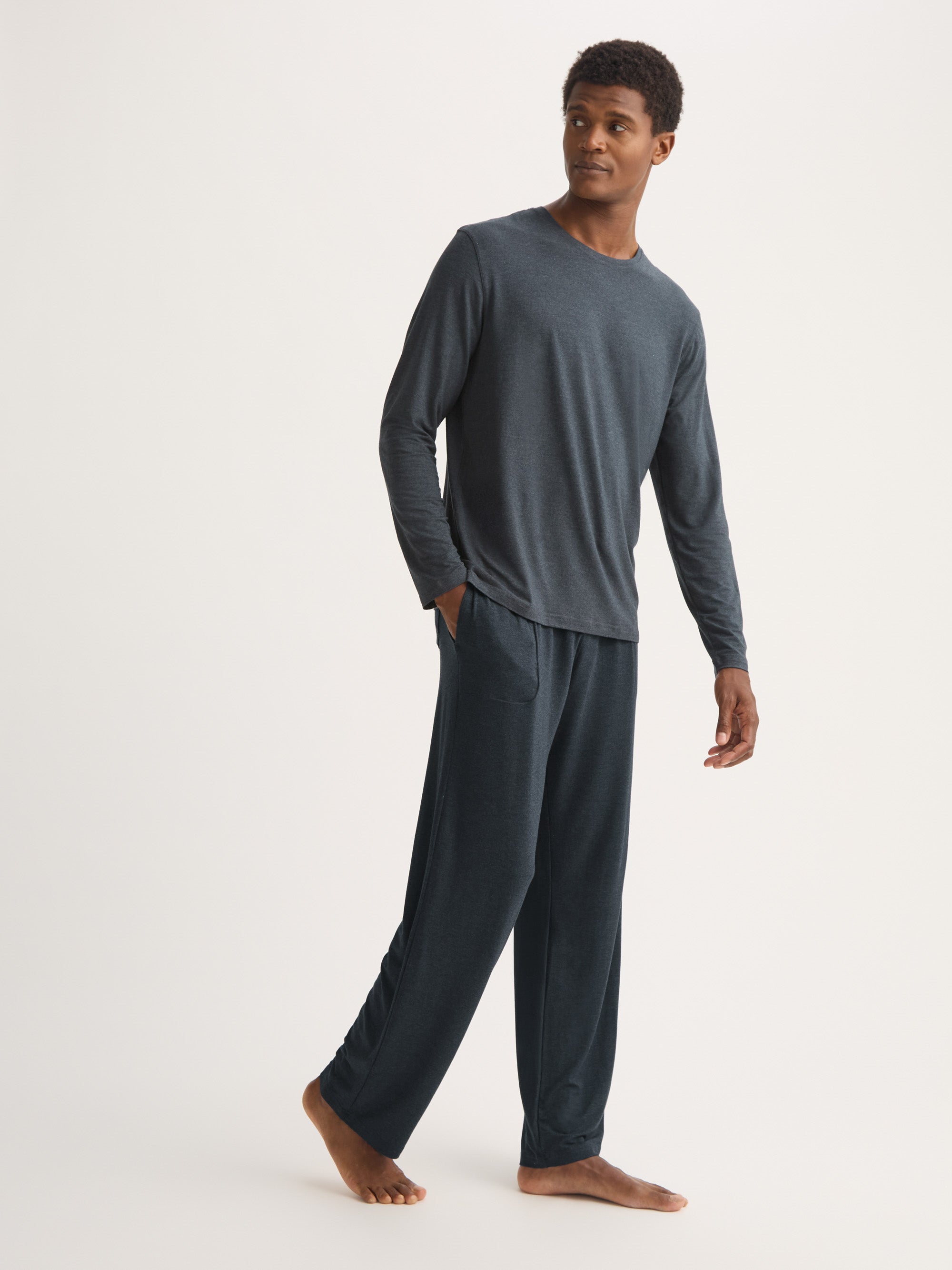 Men's Lounge Trousers Marlowe Micro Modal Stretch Anthracite