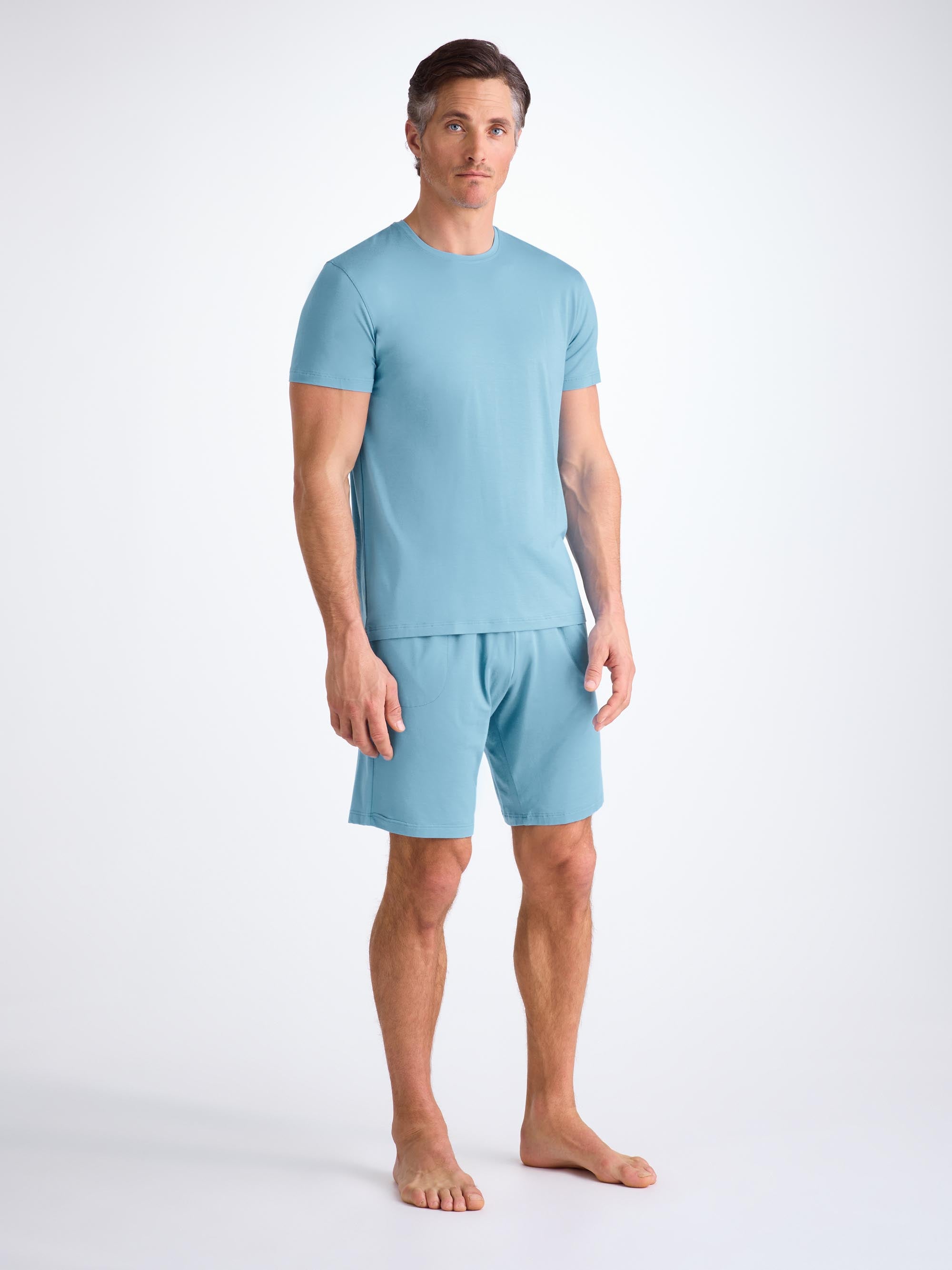 Men's Lounge Shorts Basel Micro Modal Stretch Ocean Blue