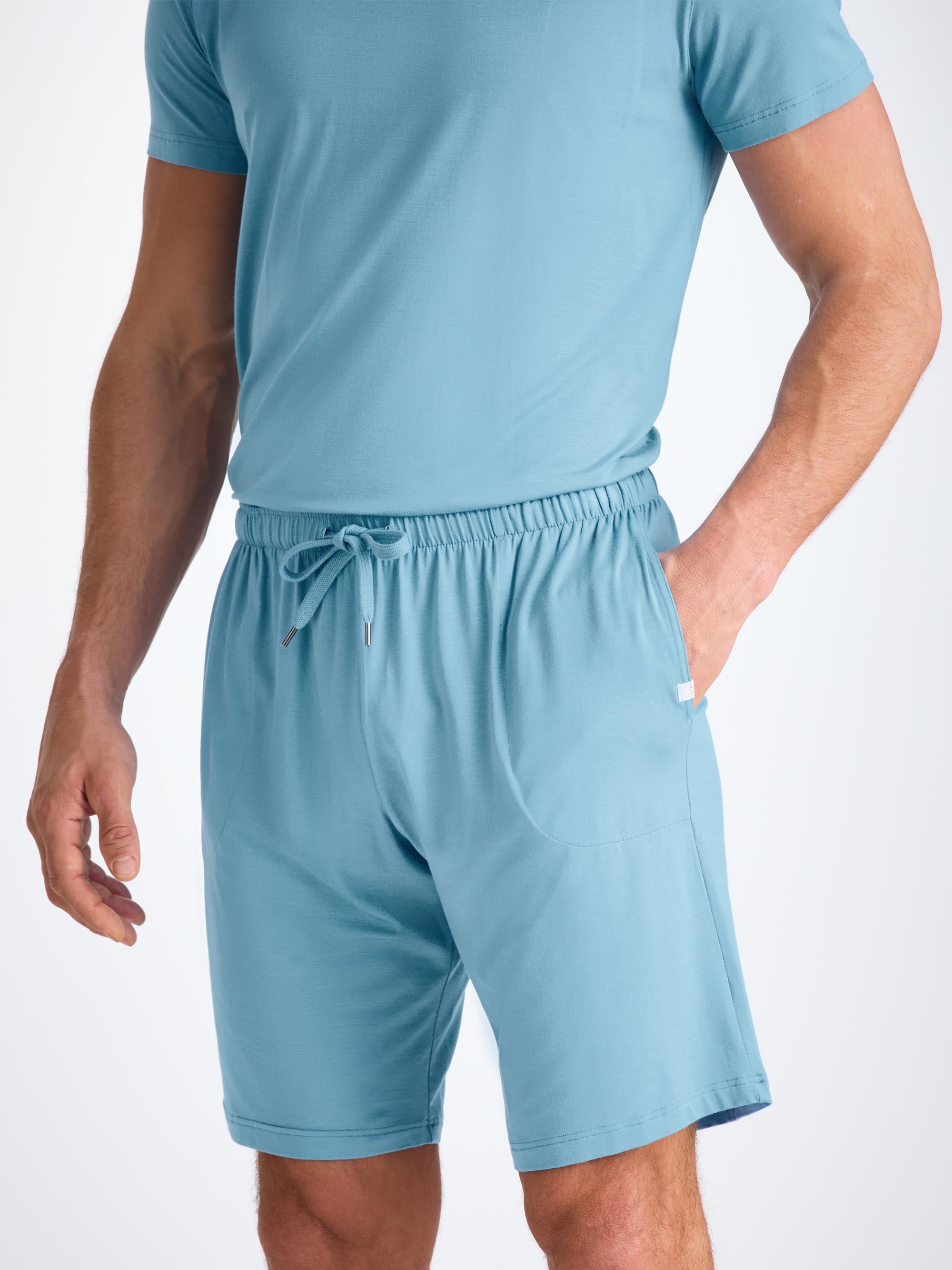 Men's Lounge Shorts Basel Micro Modal Stretch Ocean Blue