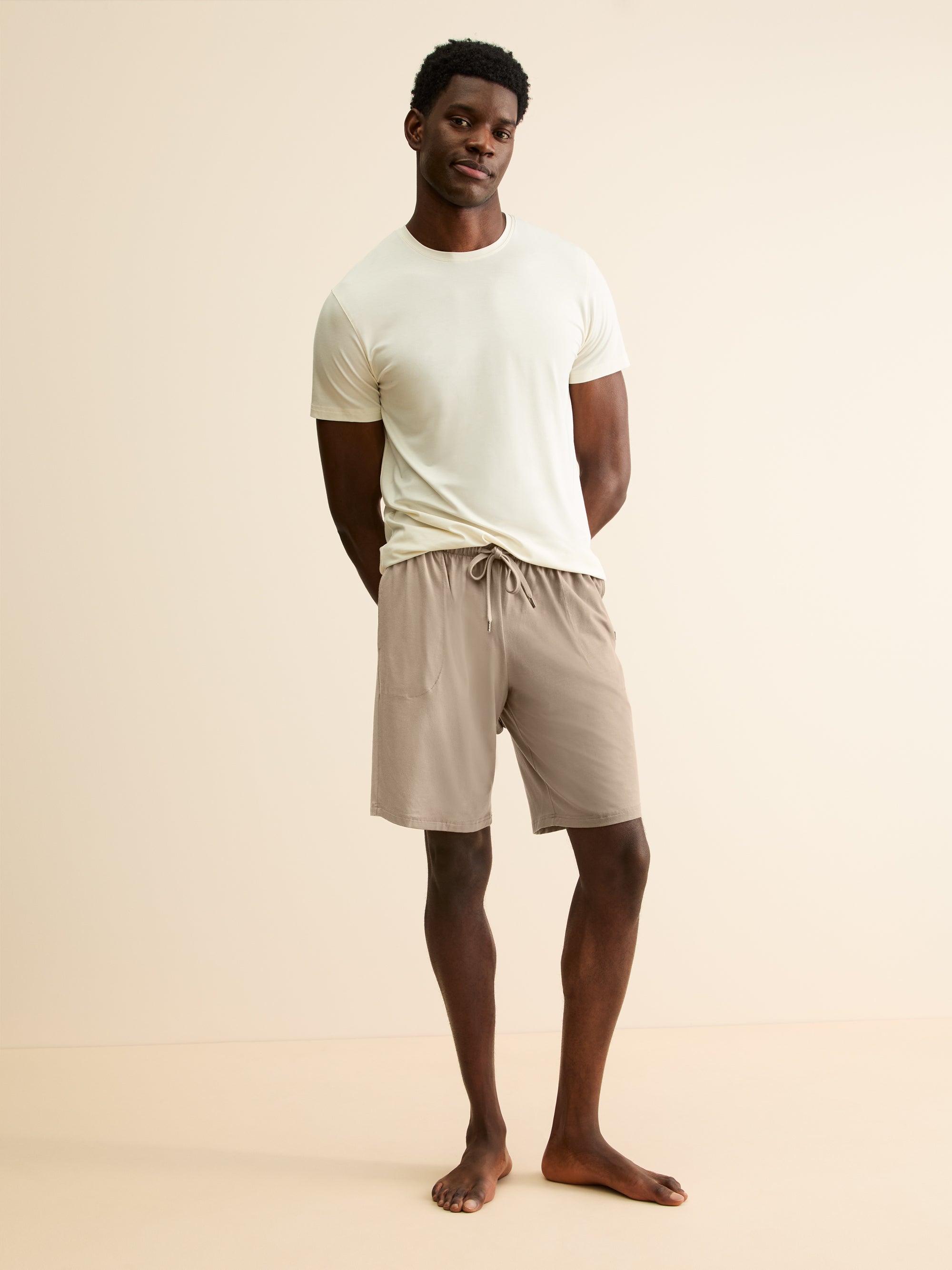 Men's Lounge Shorts Basel Micro Modal Stretch Taupe