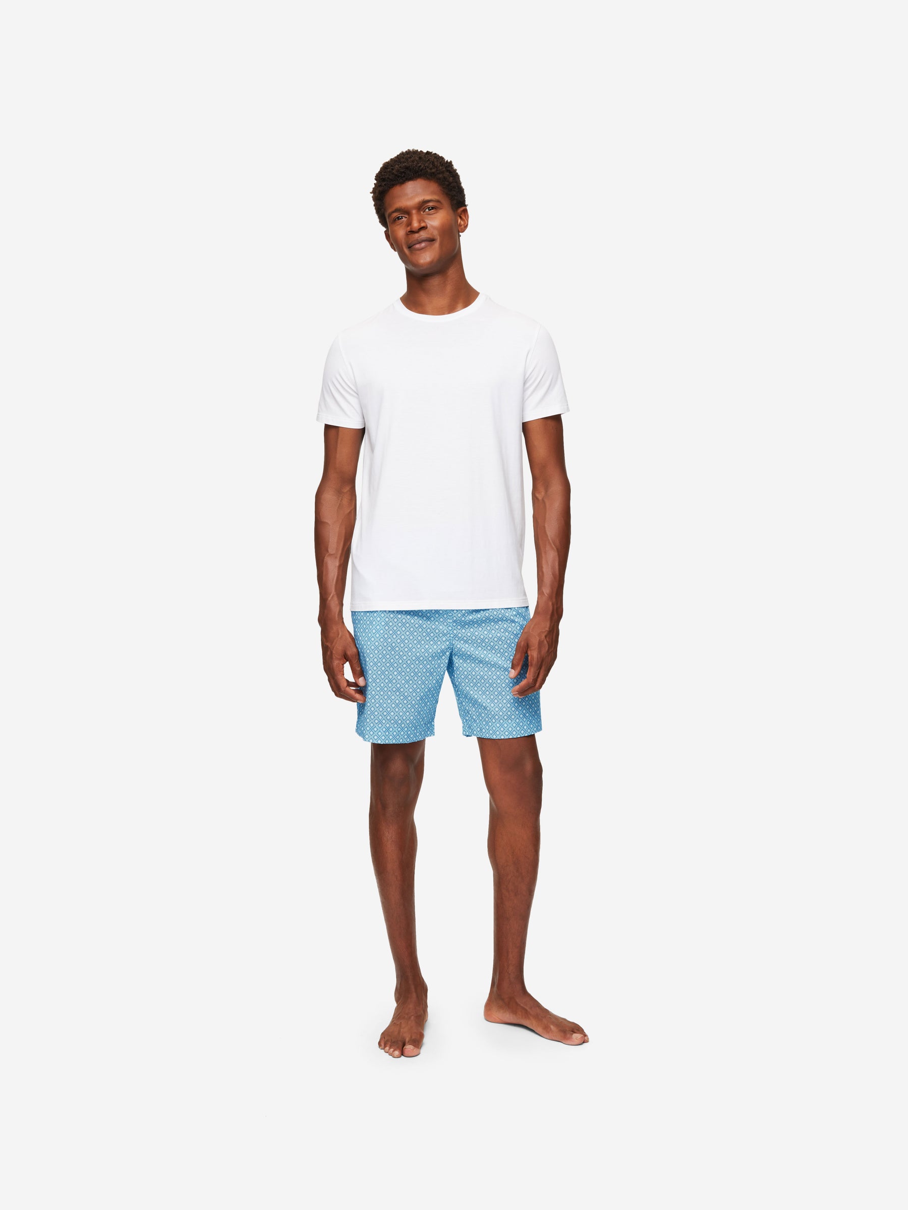 Men's Lounge Shorts Ledbury 56 Cotton Batiste Blue