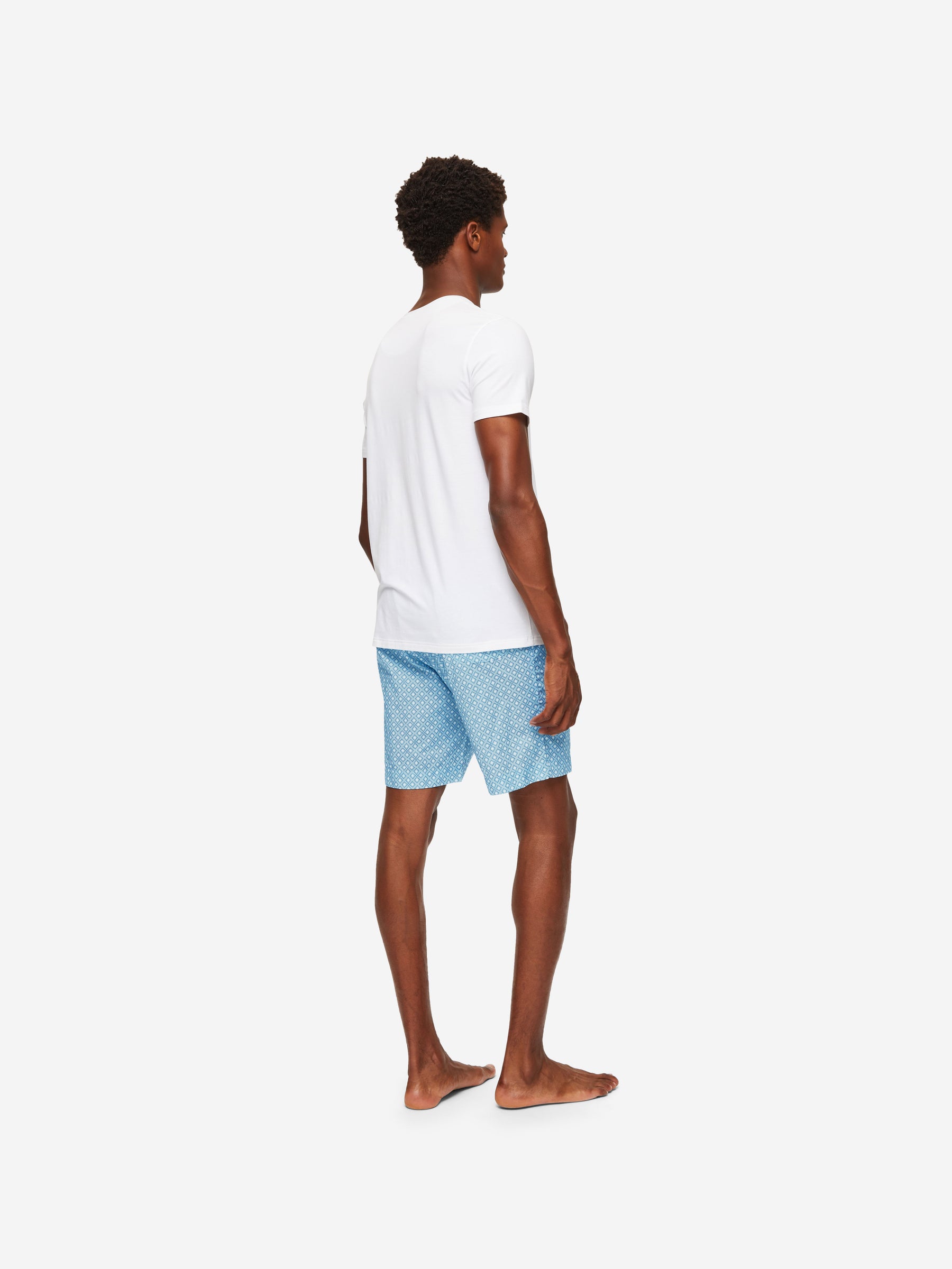 Men's Lounge Shorts Ledbury 56 Cotton Batiste Blue