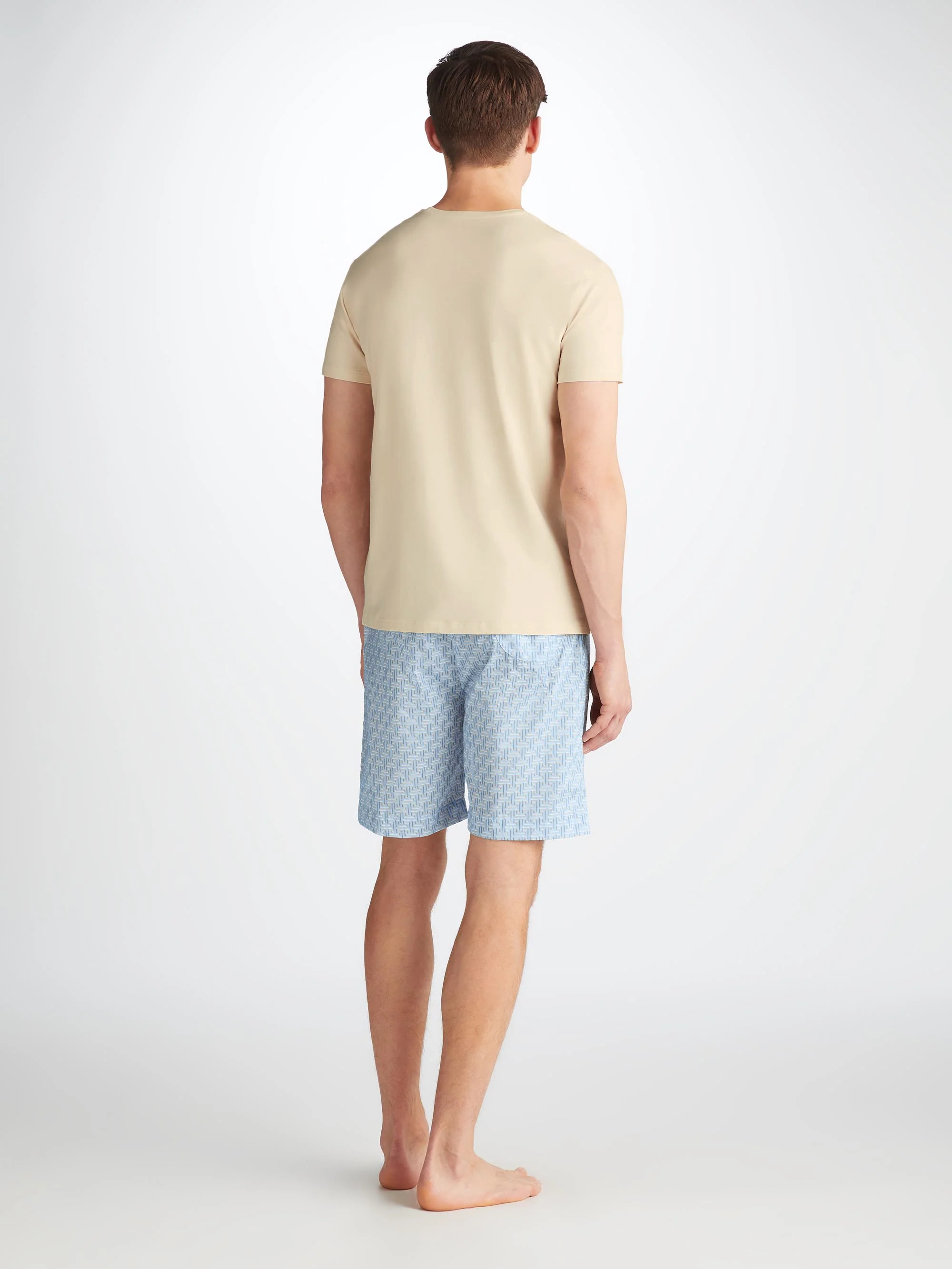 Men's Lounge Shorts Ledbury 72 Cotton Batiste Blue
