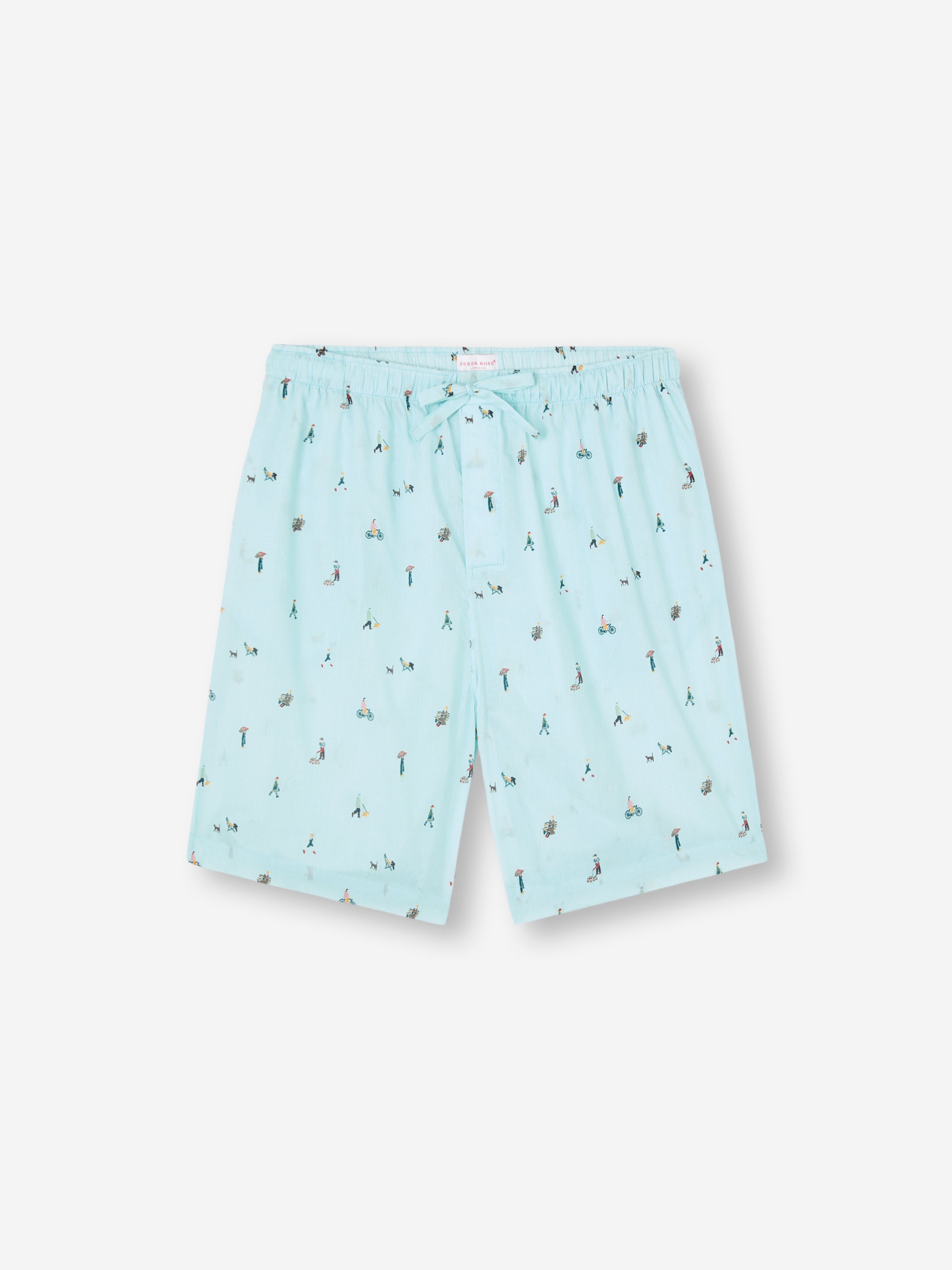 Men's Lounge Shorts Cotton Batiste People of London Blue Stripe