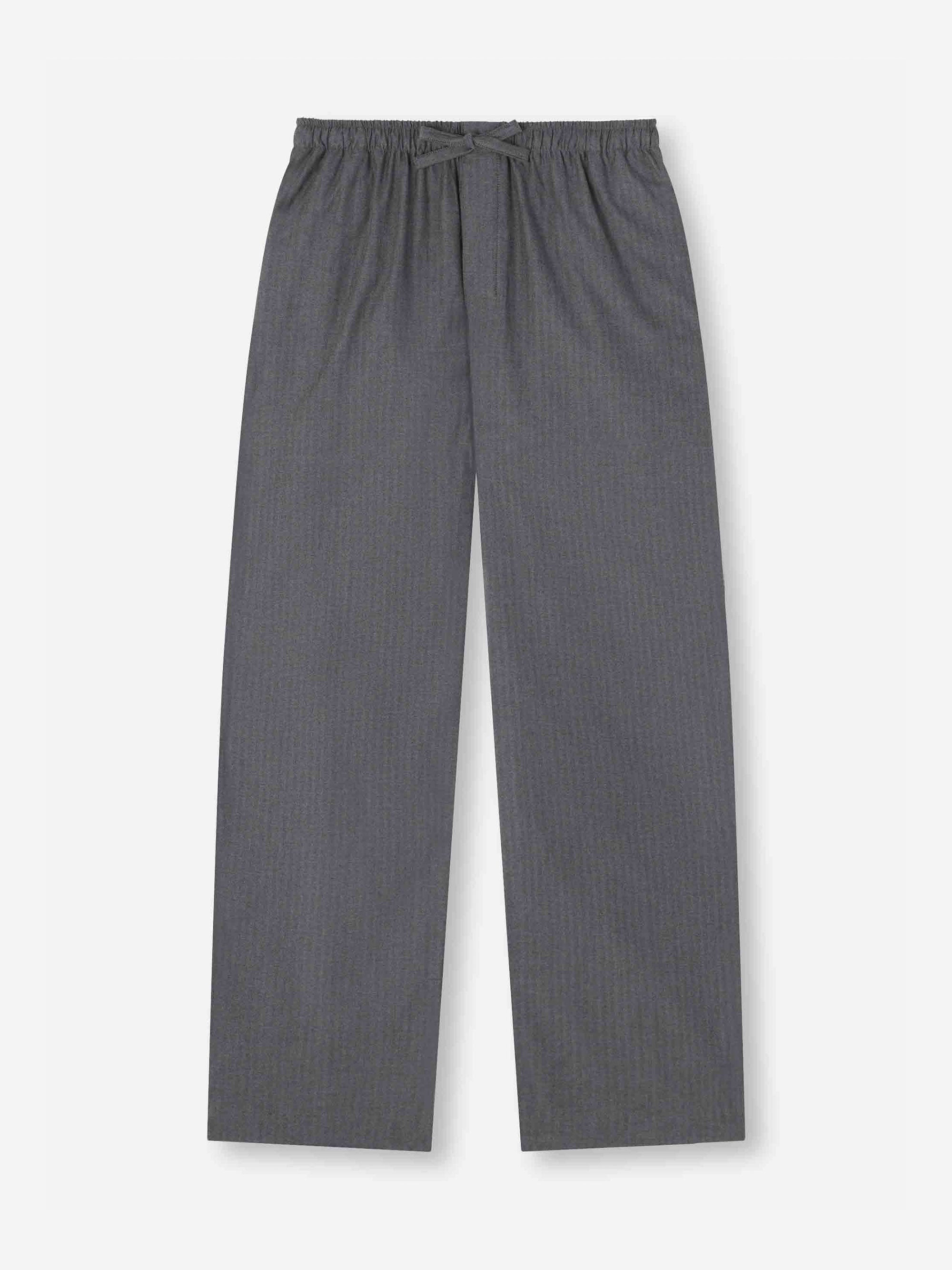 Men's Lounge Pants Balmoral Brushed Cotton Charcoal