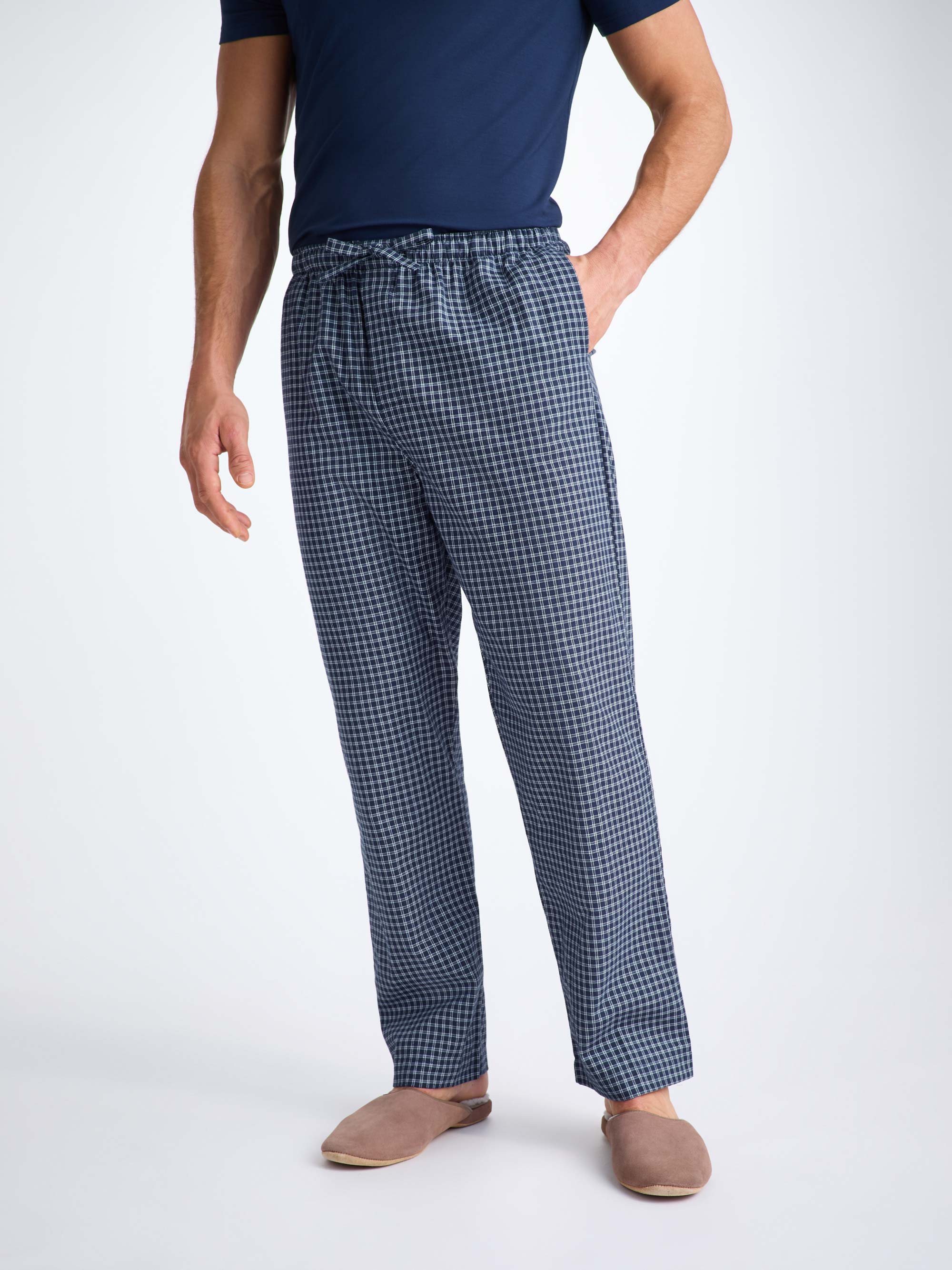 Men's Lounge Pants Braemar 32 Brushed Cotton Navy